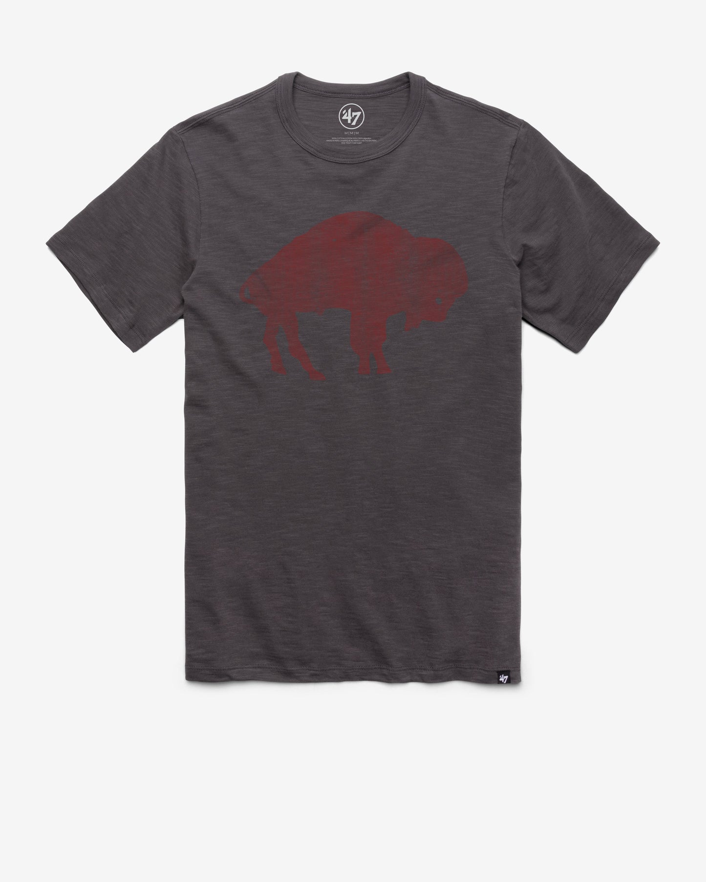 BUFFALO BILLS HISTORIC GRIT '47 SCRUM TEE CHARCOAL