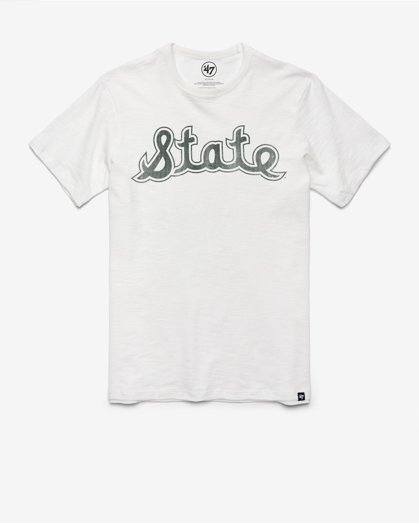 MICHIGAN STATE SPARTANS '47 VINTAGE GRIT SCRUM TEE WHITE WASH