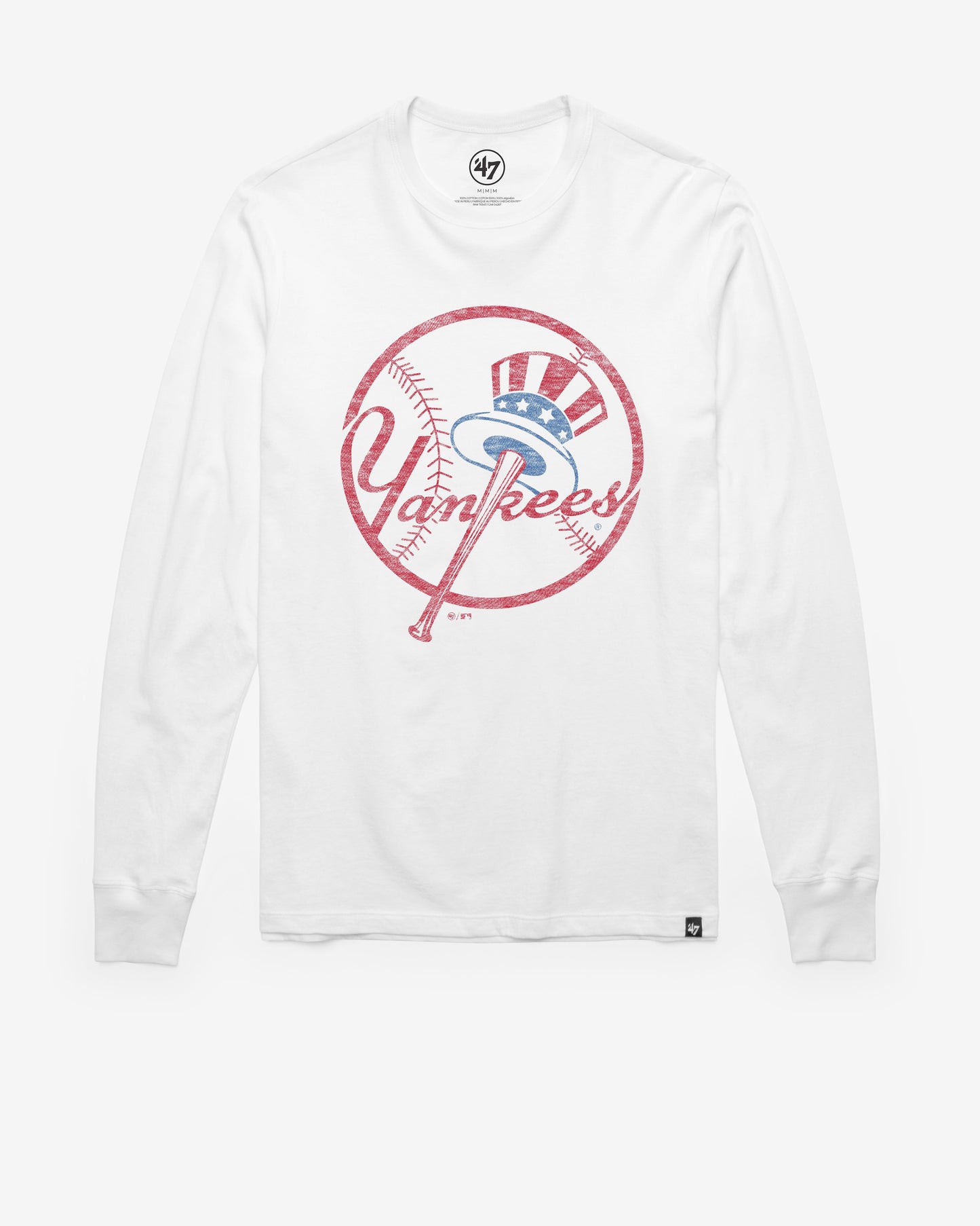 NEW YORK YANKEES PREMIER '47 FRANKLIN LONG SLEEVE TEE WHITE WASH