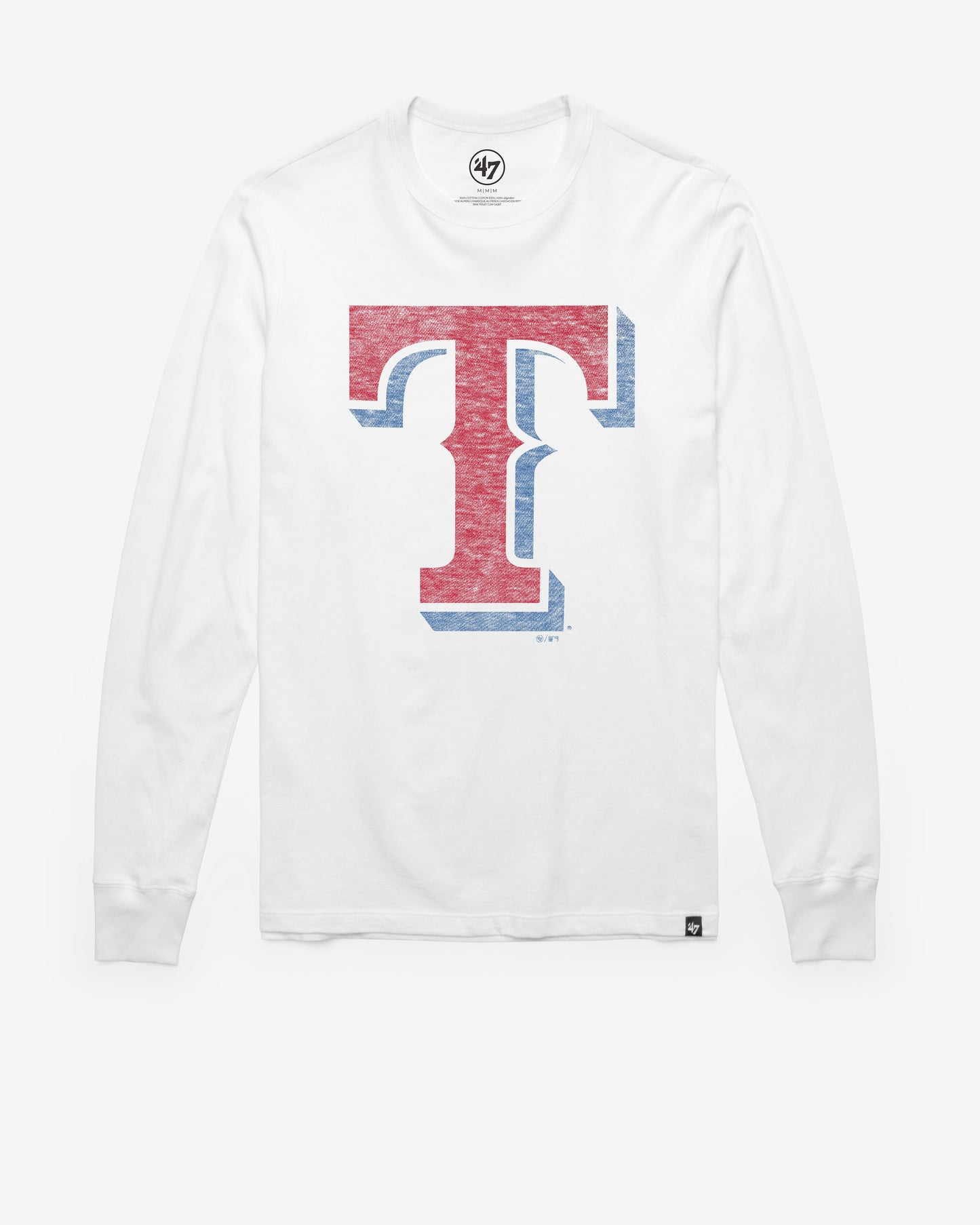 TEXAS RANGERS PREMIER '47 FRANKLIN LONG SLEEVE TEE WHITE WASH