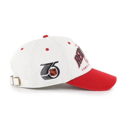 DETROIT RED WINGS VINTAGE RETRO FREEZE '47 CLEAN UP MF MID FIT RAW WHITE