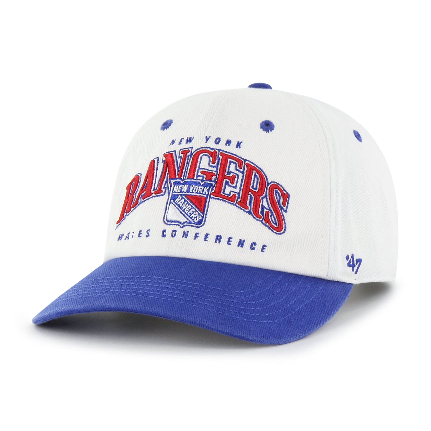 NEW YORK RANGERS VINTAGE RETRO FREEZE '47 CLEAN UP MF MID FIT RAW WHITE