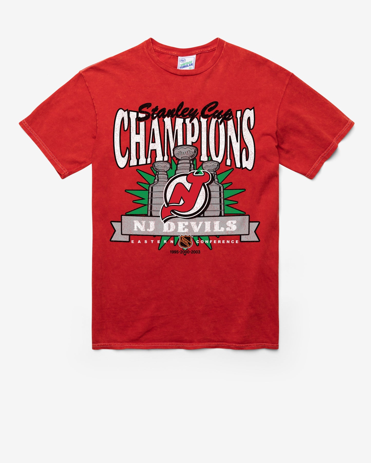 NEW JERSEY DEVILS VINTAGE STANLEY LOCKER VINTAGE '47 TUBULAR TEE DT RED
