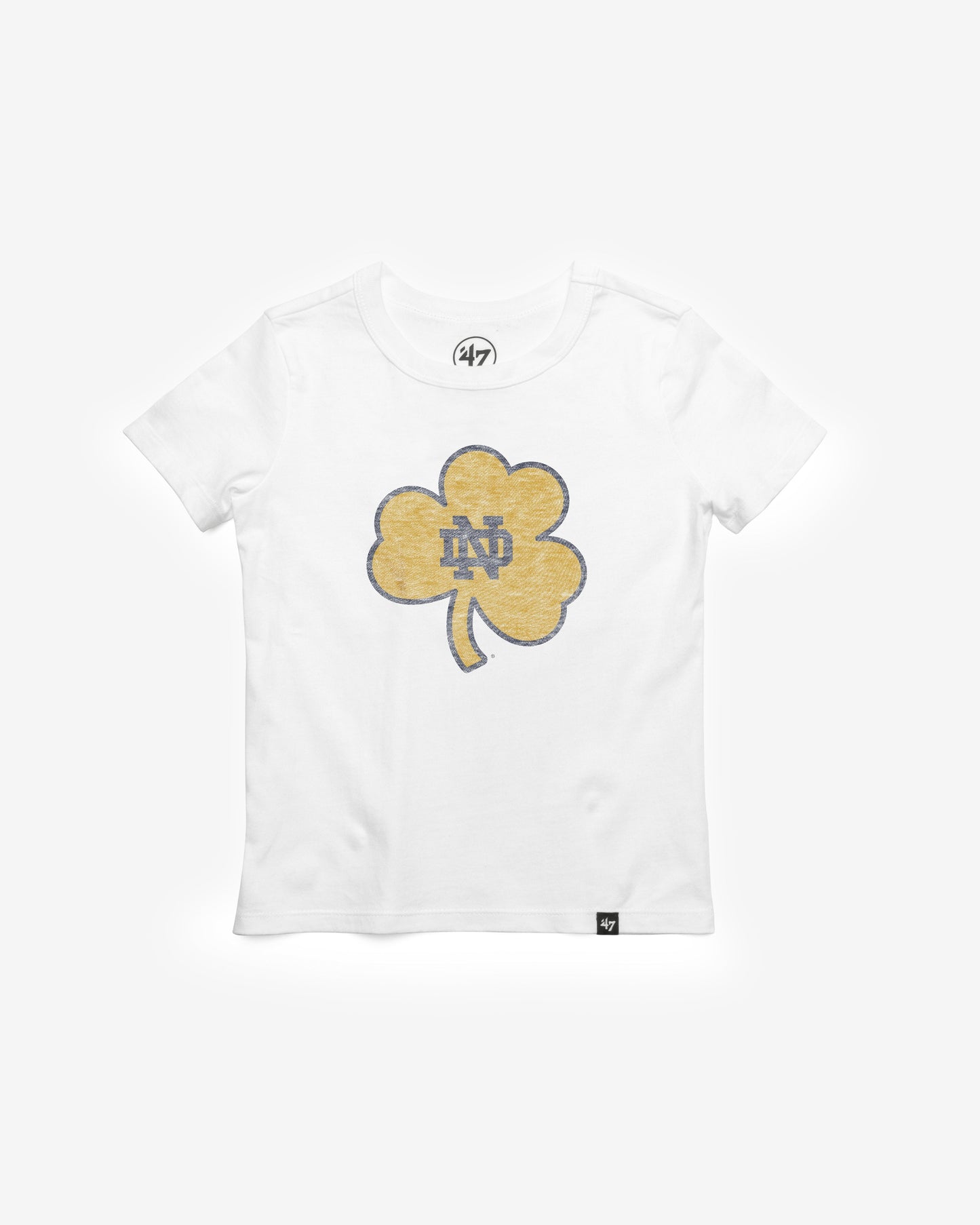 NOTRE DAME FIGHTING IRISH PREMIER '47 FRANKLIN TEE KIDS WHITE WASH