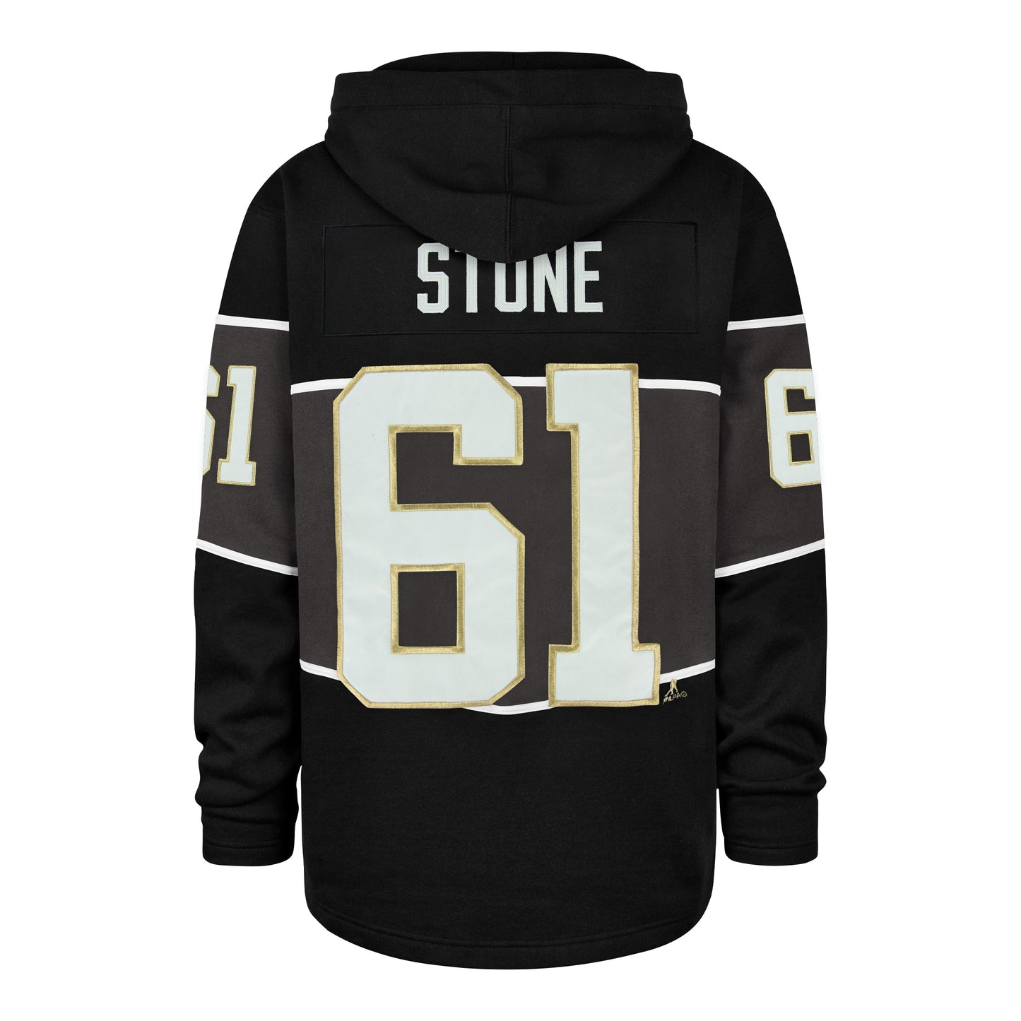 VEGAS GOLDEN KNIGHTS MARK STONE '47 RUN POINT LACER HOOD JET BLACK
