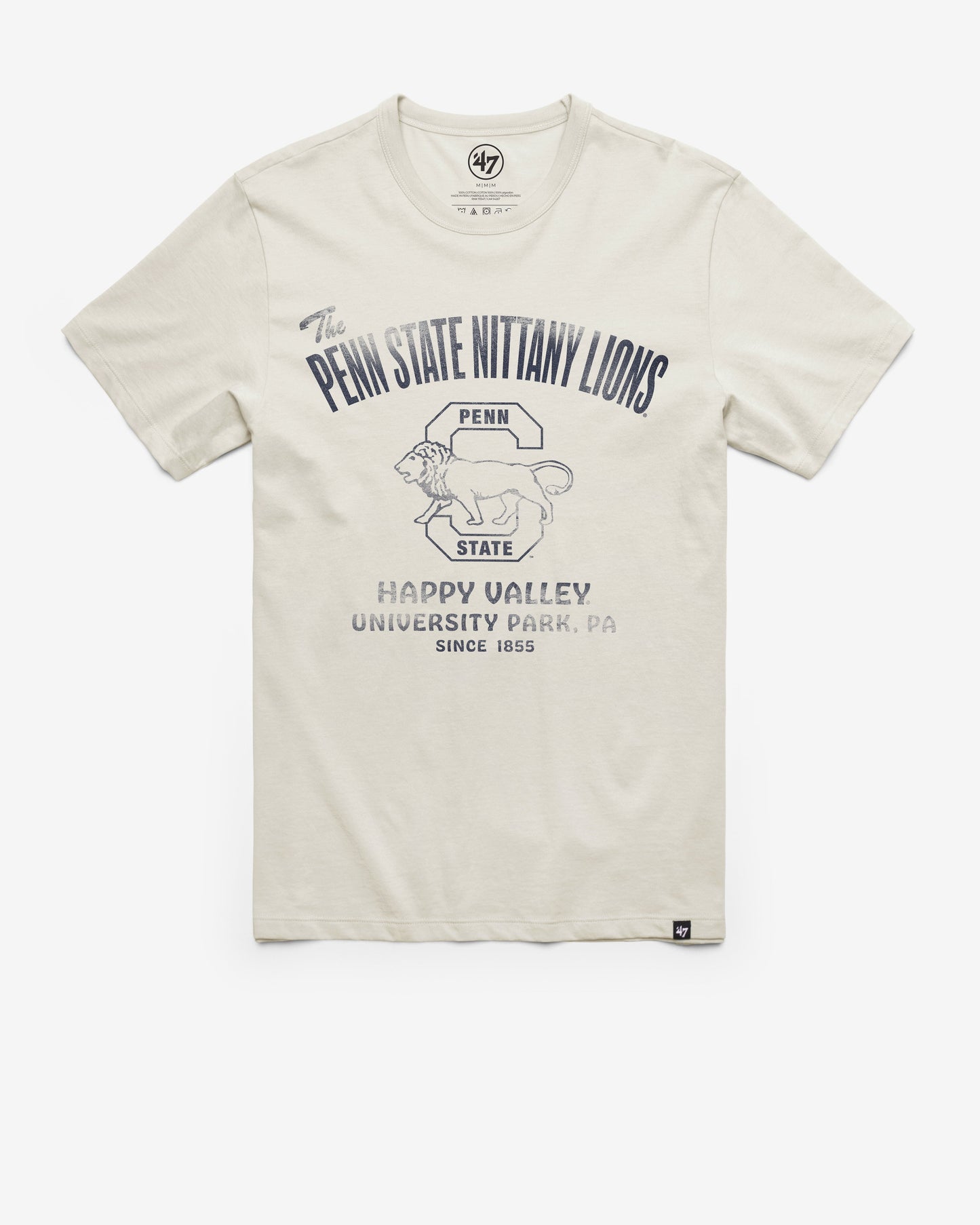 PENN STATE NITTANY LIONS VINTAGE WIDE OPEN '47 FRANKLIN TEE DUNE