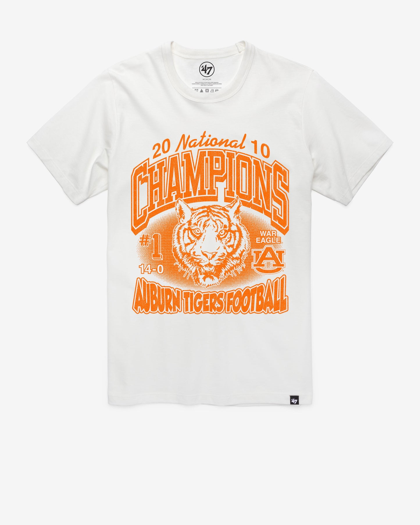 AUBURN TIGERS MONOCHROME '47 FRANKLIN TEE WHITE WASH