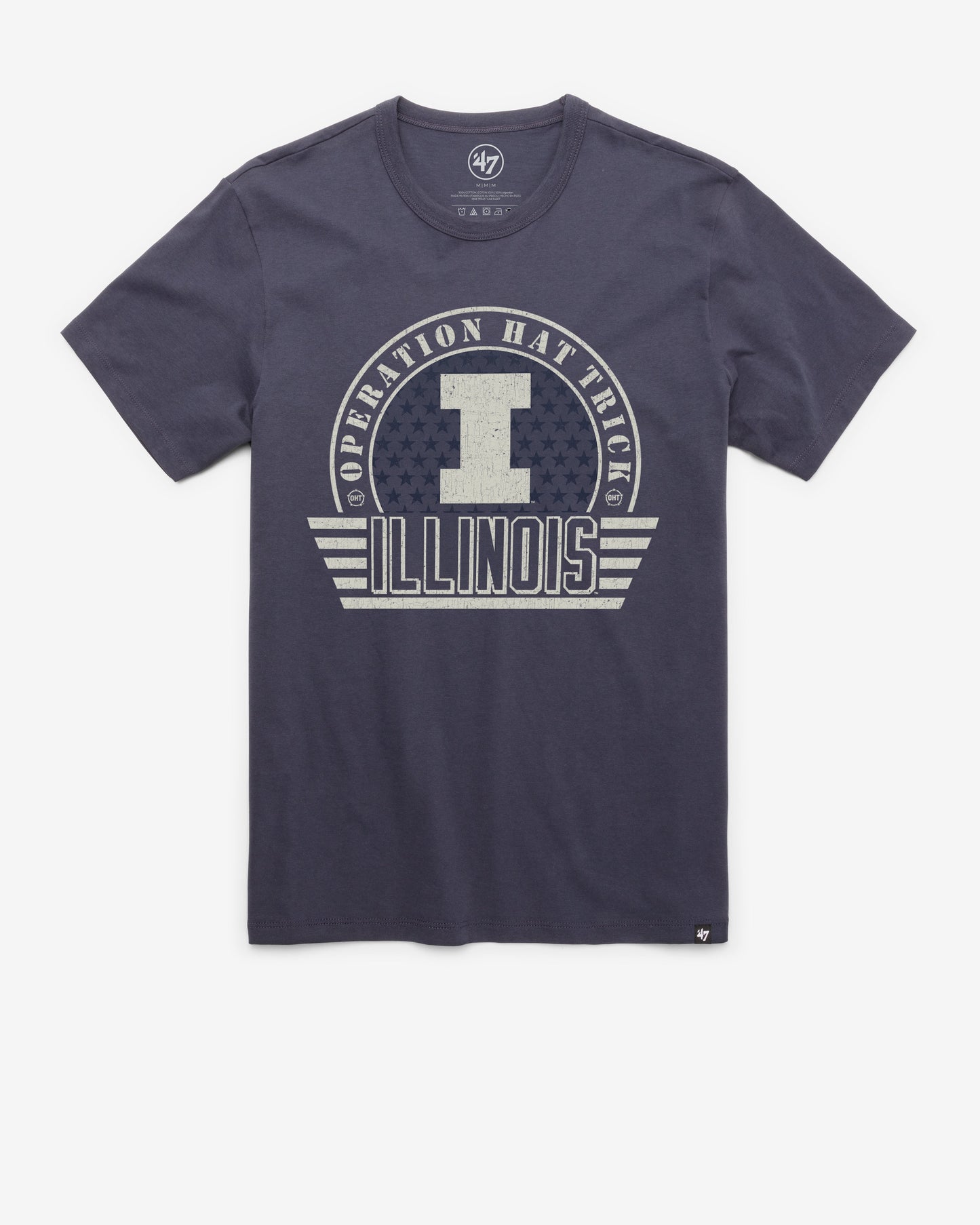 ILLINOIS FIGHTING ILLINI OPERATION HAT TRICK OHT CONVOY '47 FRANKLIN TEE ATLAS BLUE