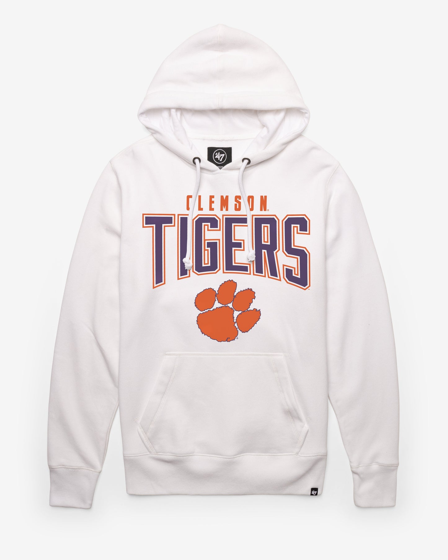CLEMSON TIGERS TEAM ELEMENTS ARCH '47 HEADLINE HOOD WHITE WASH