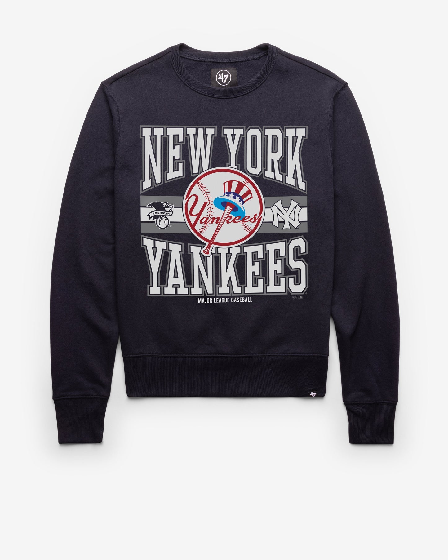 NEW YORK YANKEES COOPERSTOWN LETTERS '47 HEADLINE CREW FALL NAVY