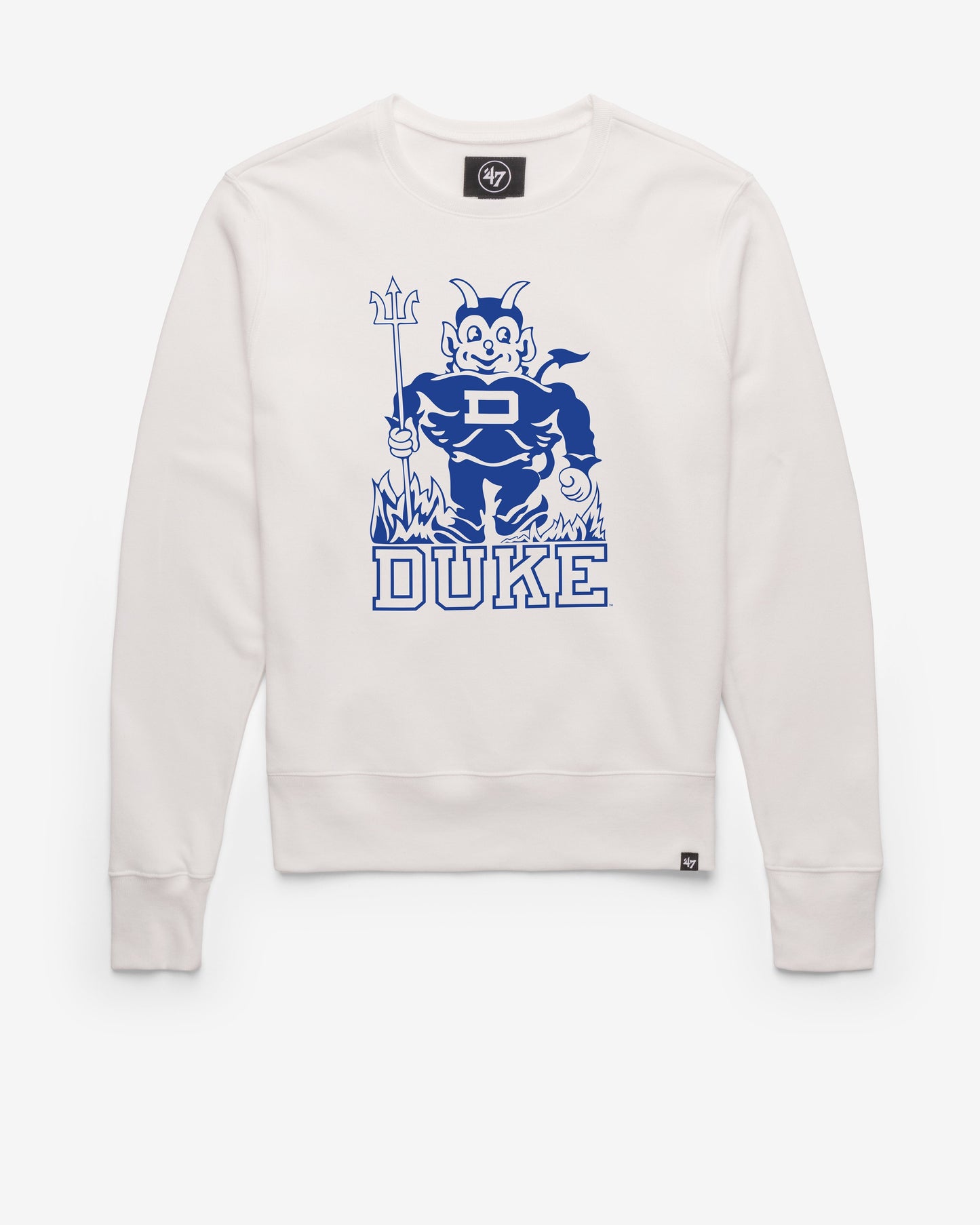 DUKE BLUE DEVILS VINTAGE IMPRINT '47 HEADLINE CREW WHITE WASH