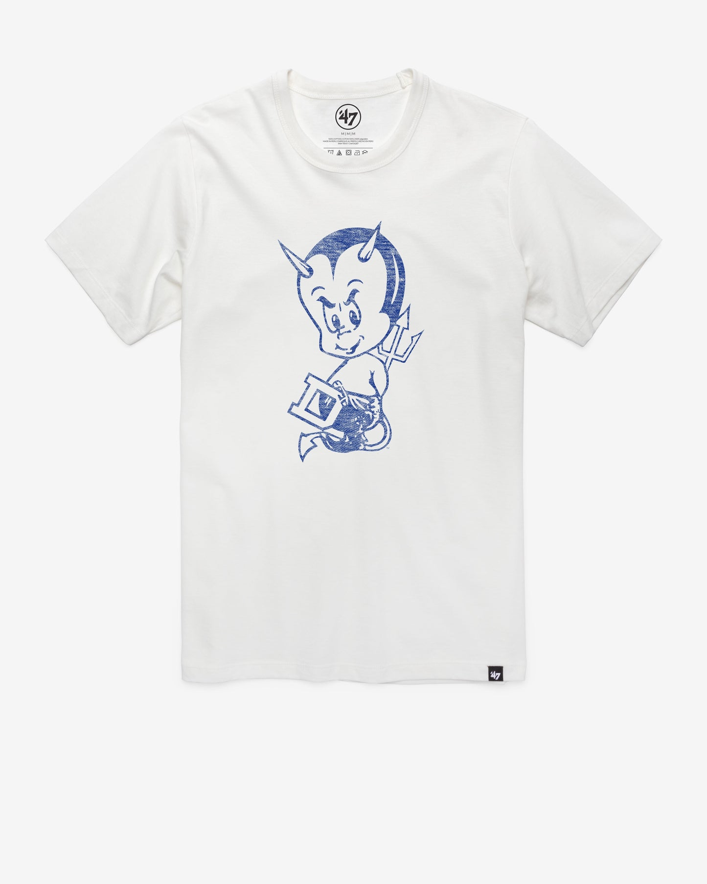 DUKE BLUE DEVILS VINTAGE PREMIER '47 FRANKLIN TEE WHITE WASH