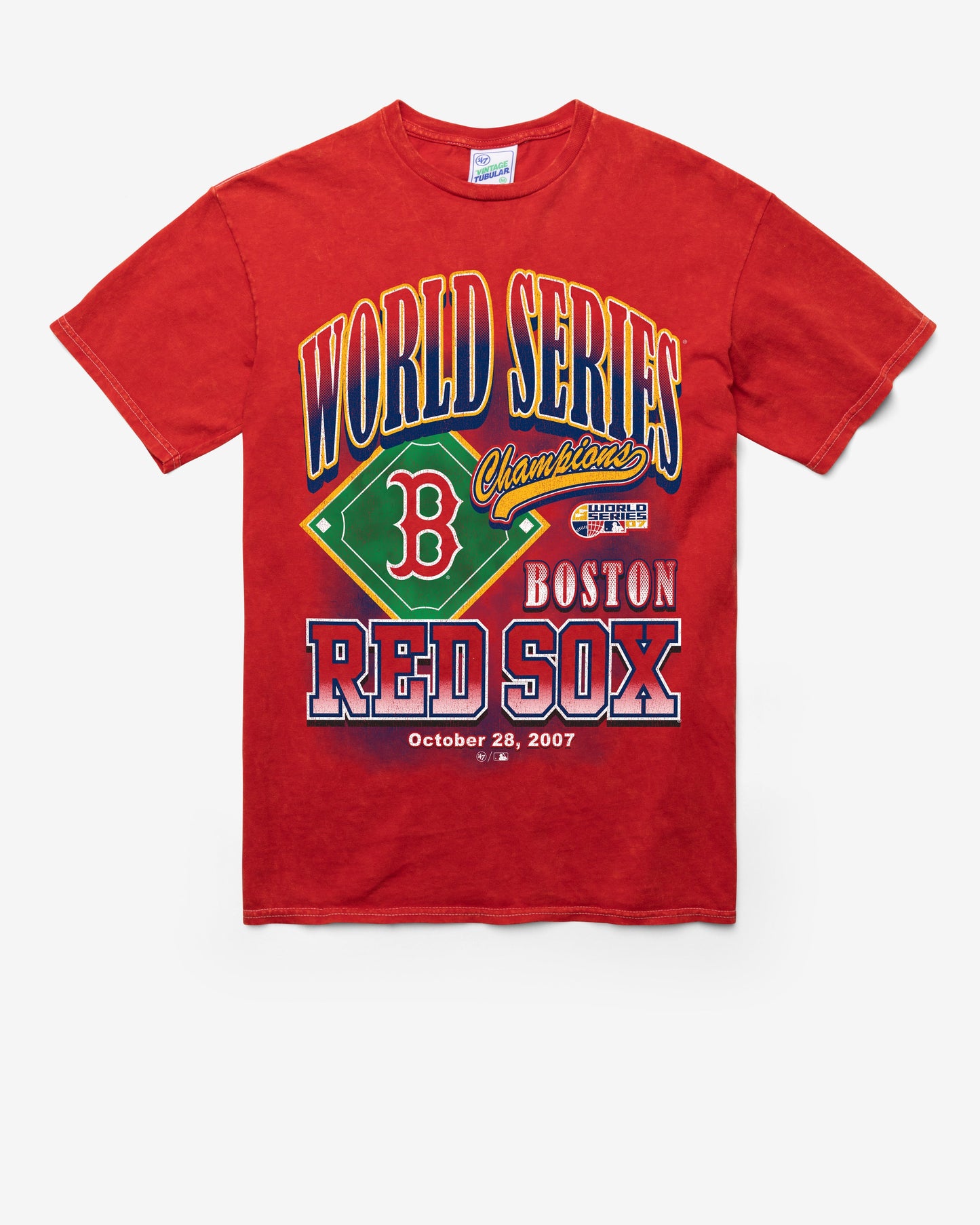 BOSTON RED SOX COOPERSTOWN WORLD SERIES LOCKER VINTAGE '47 TUBULAR TEE DT RED