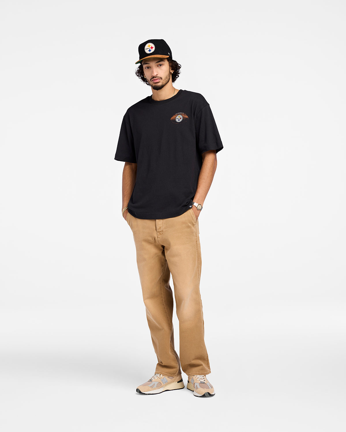 PITTSBURGH STEELERS GAME ON '47 FOUNDATION TEE BLACK