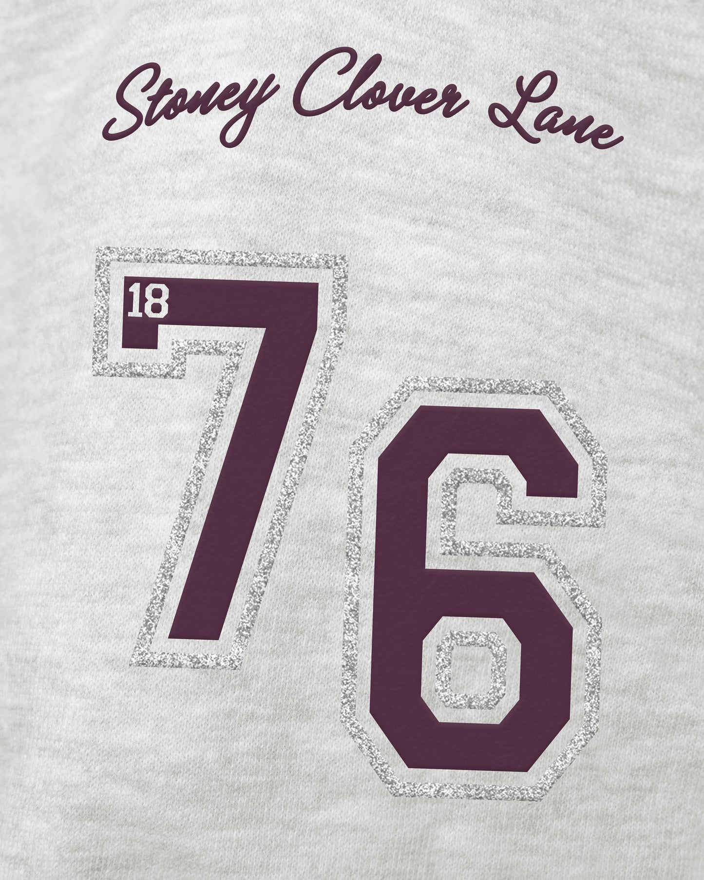 TEXAS A&M AGGIES STONEY CLOVER LANE X '47 OVERSIZED GLITTER ARCH CREW WOMENS RELAY GREY