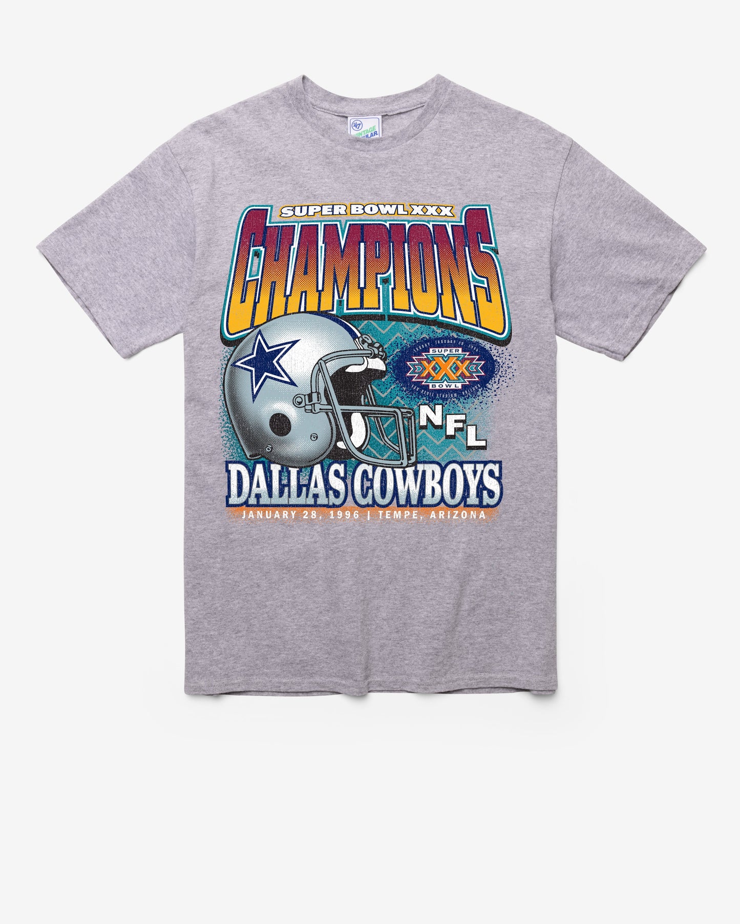 DALLAS COWBOYS LOCKER VINTAGE '47 TUBULAR TEE DT ATHLETIC HEATHER