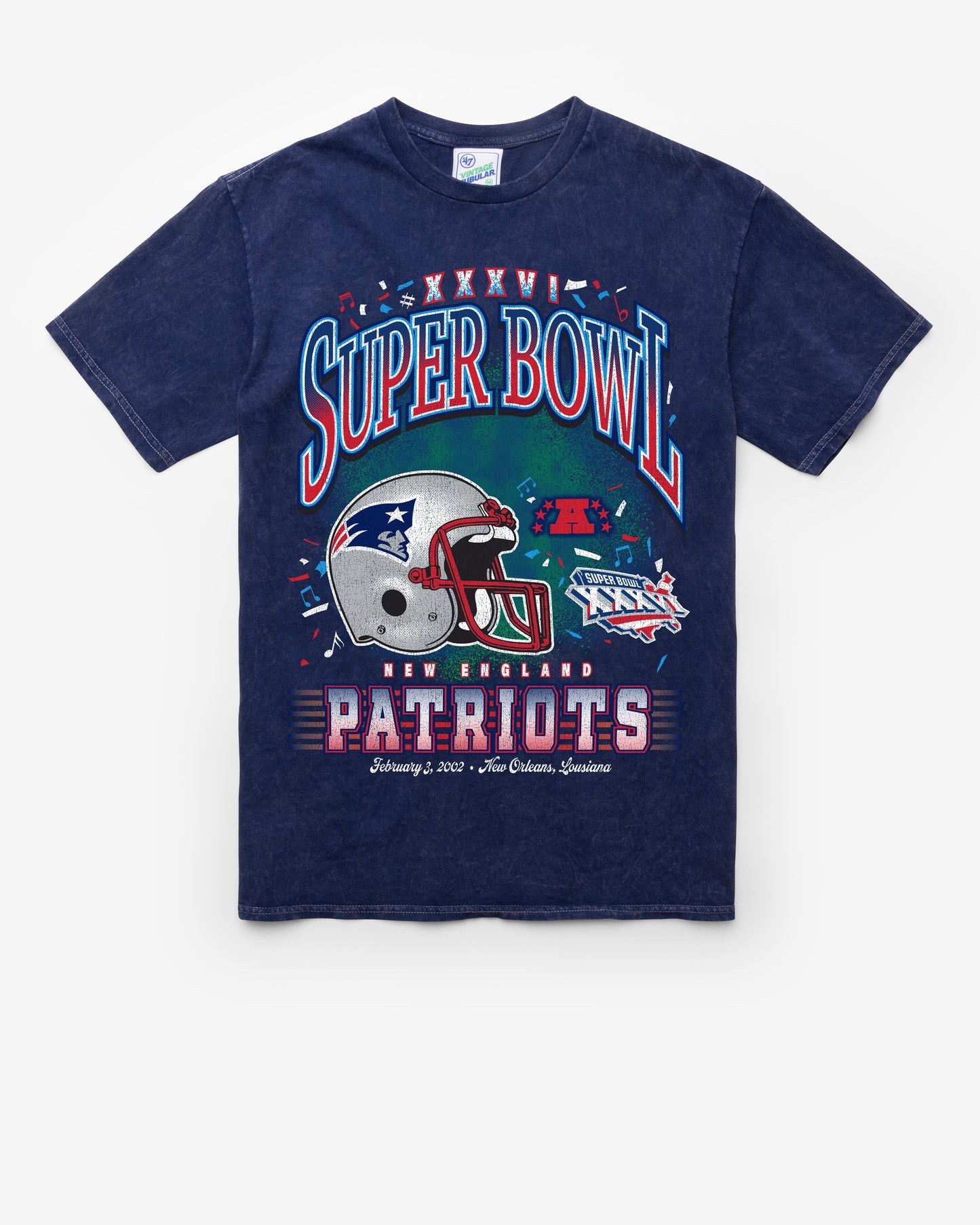 NEW ENGLAND PATRIOTS LOCKER VINTAGE '47 TUBULAR TEE DT NAVY