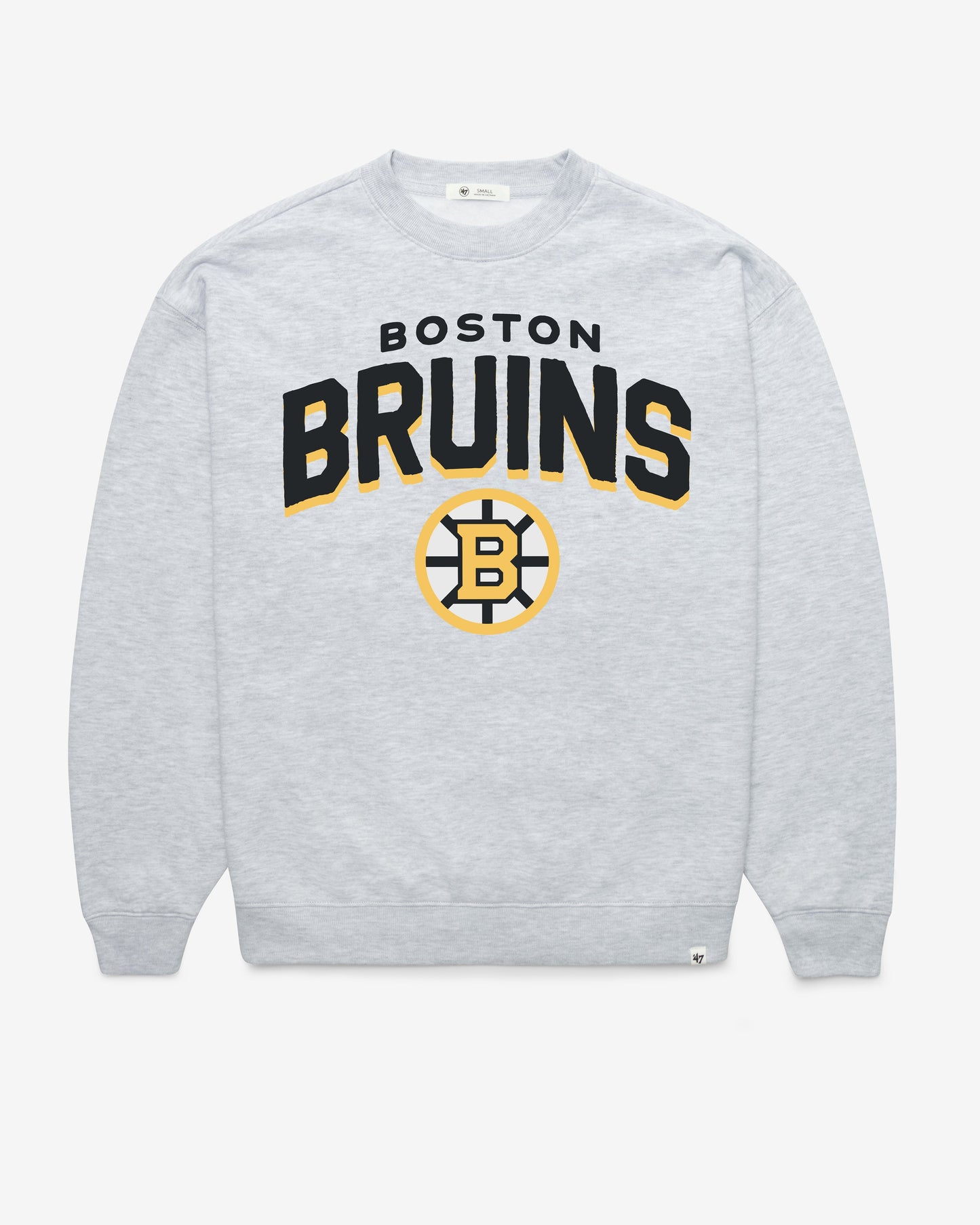 BOSTON BRUINS CAMPUS ARCH CLOUD '47 OVERSIZED CREW WOMENS RELAY GREY