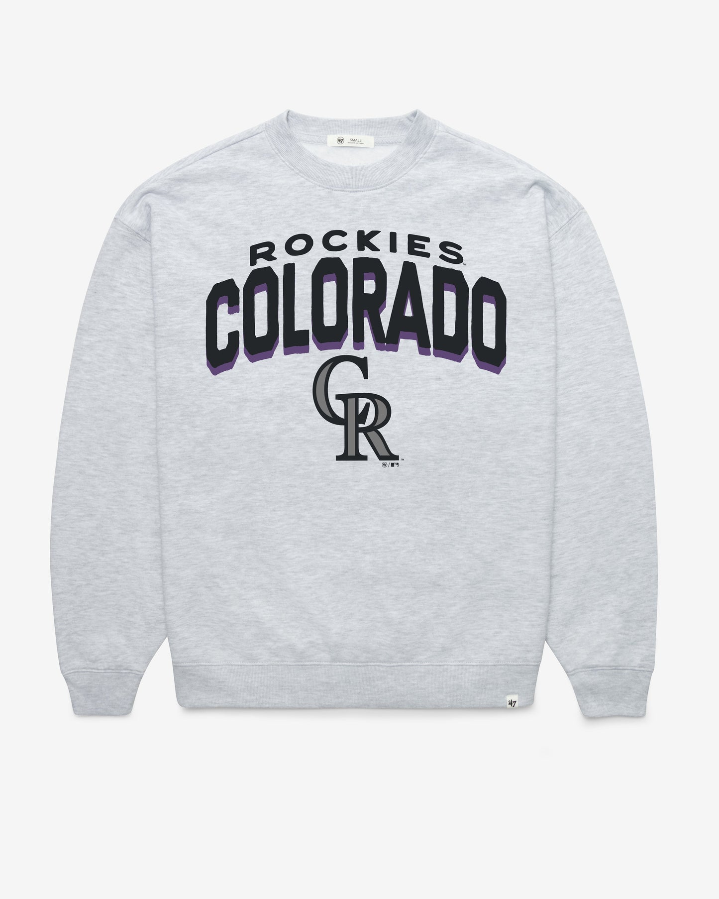 COLORADO ROCKIES CAMPUS ARCH CLOUD '47 OVERSIZED CREW WOMENS RELAY GREY