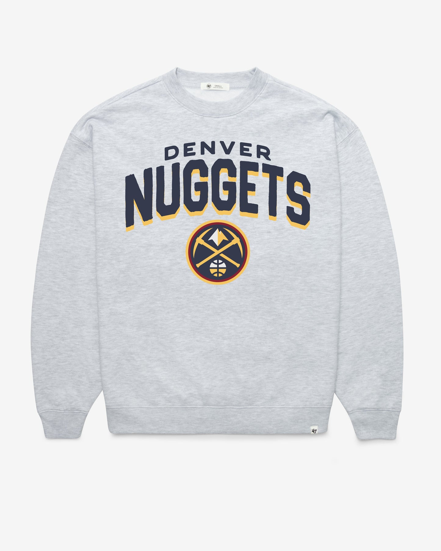 DENVER NUGGETS CAMPUS ARCH CLOUD '47 OVERSIZED CREW WOMENS RELAY GREY