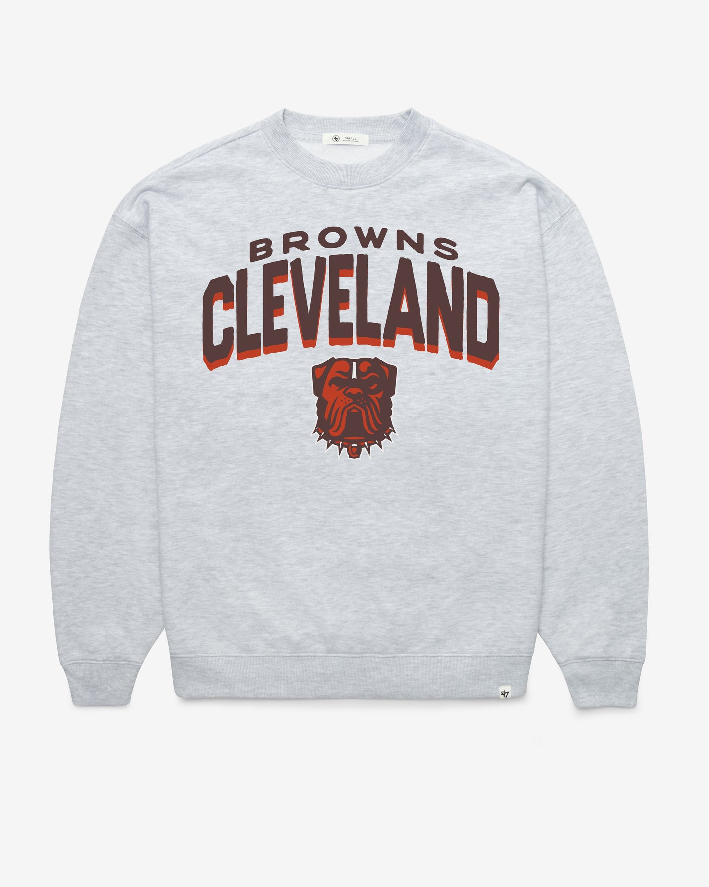 CLEVELAND BROWNS CAMPUS ARCH CLOUD '47 OVERSIZED CREW WOMENS RELAY GREY