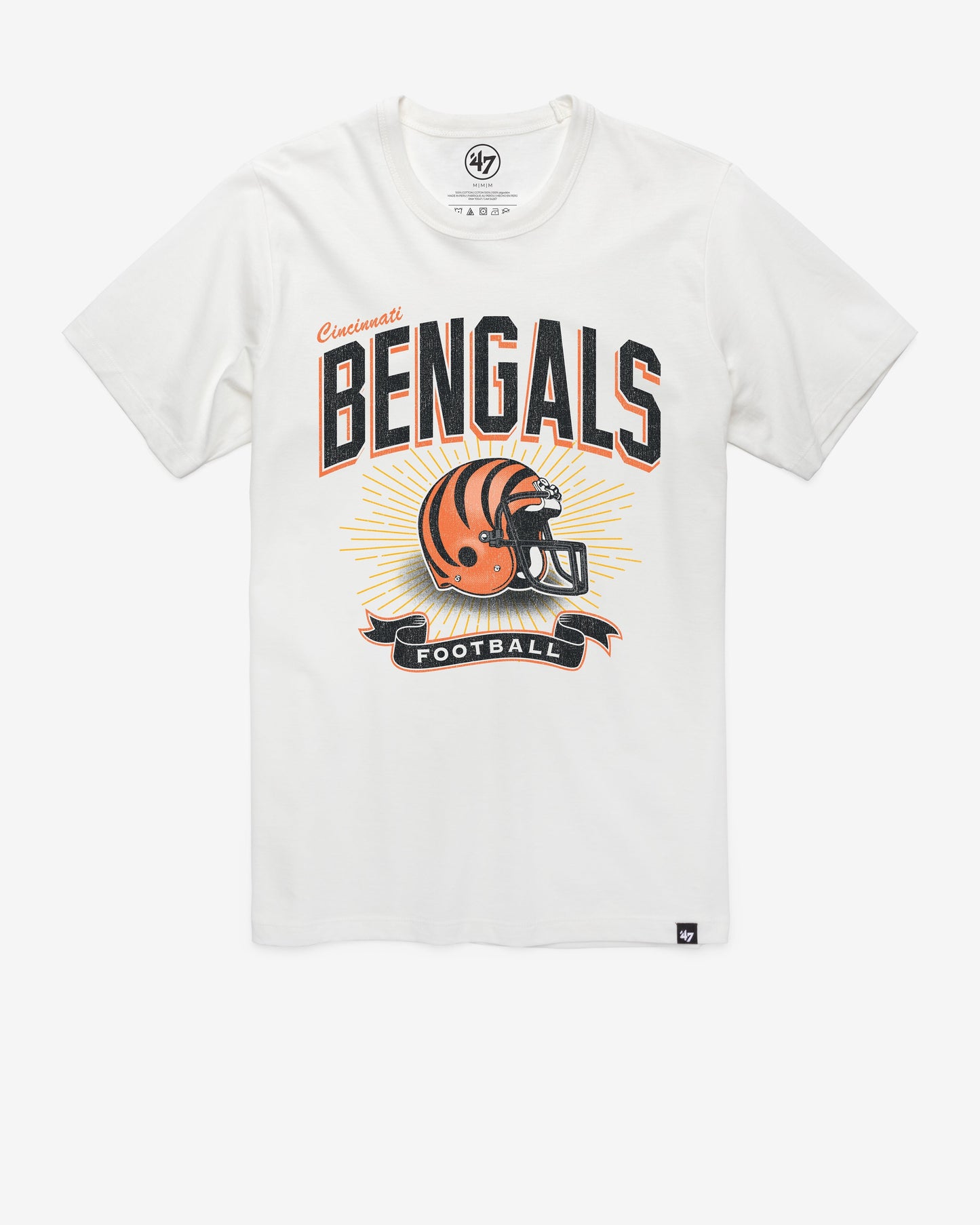 CINCINNATI BENGALS HISTORIC PRIME PLAY '47 FRANKLIN TEE WHITE WASH