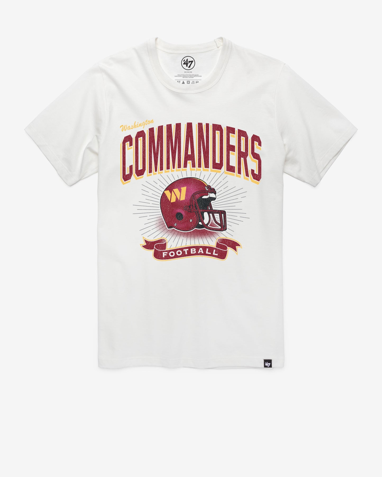 WASHINGTON COMMANDERS HISTORIC PRIME PLAY '47 FRANKLIN TEE WHITE WASH