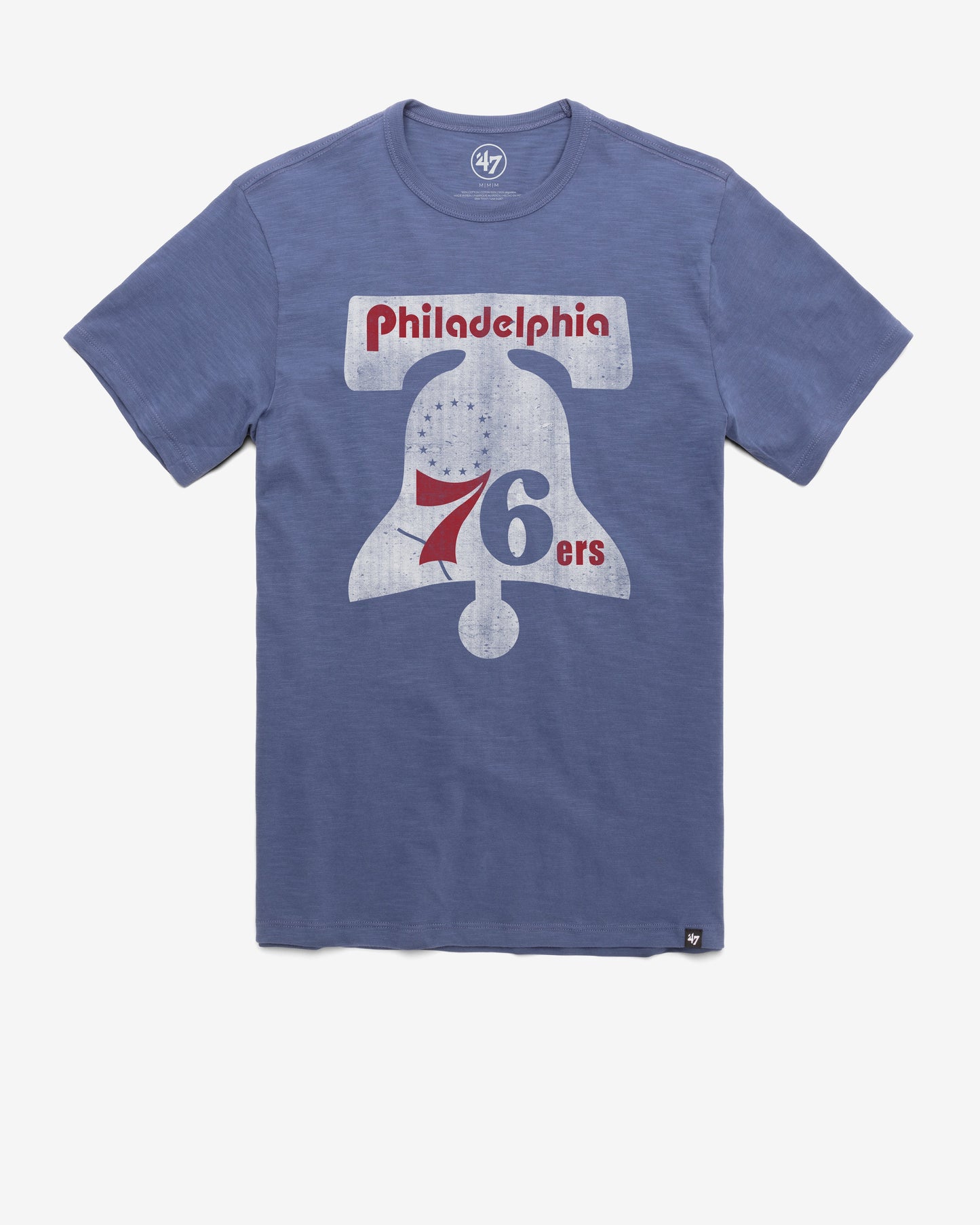 PHILADELPHIA 76ERS HARDWOOD CLASSICS GRIT '47 SCRUM TEE BLEACHER BLUE