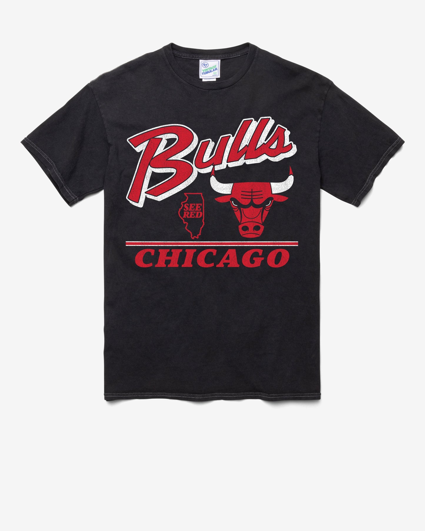 CHICAGO BULLS FLY BY VINTAGE '47 TUBULAR TEE DT BLACK