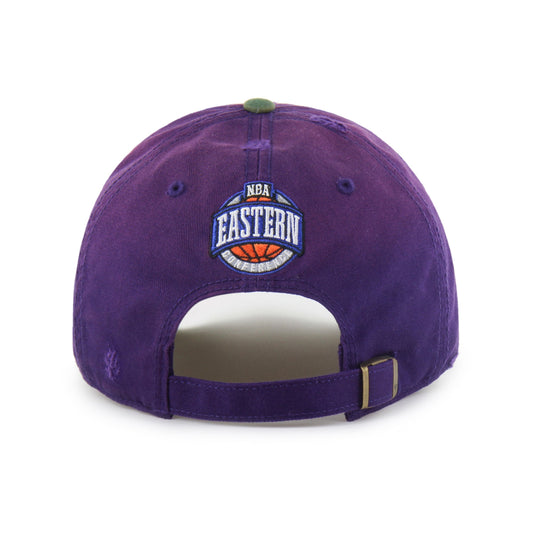 MILWAUKEE BUCKS HARDWOOD CLASSICS WORN SCRIPT '47 CLEAN UP MF MID FIT PURPLE