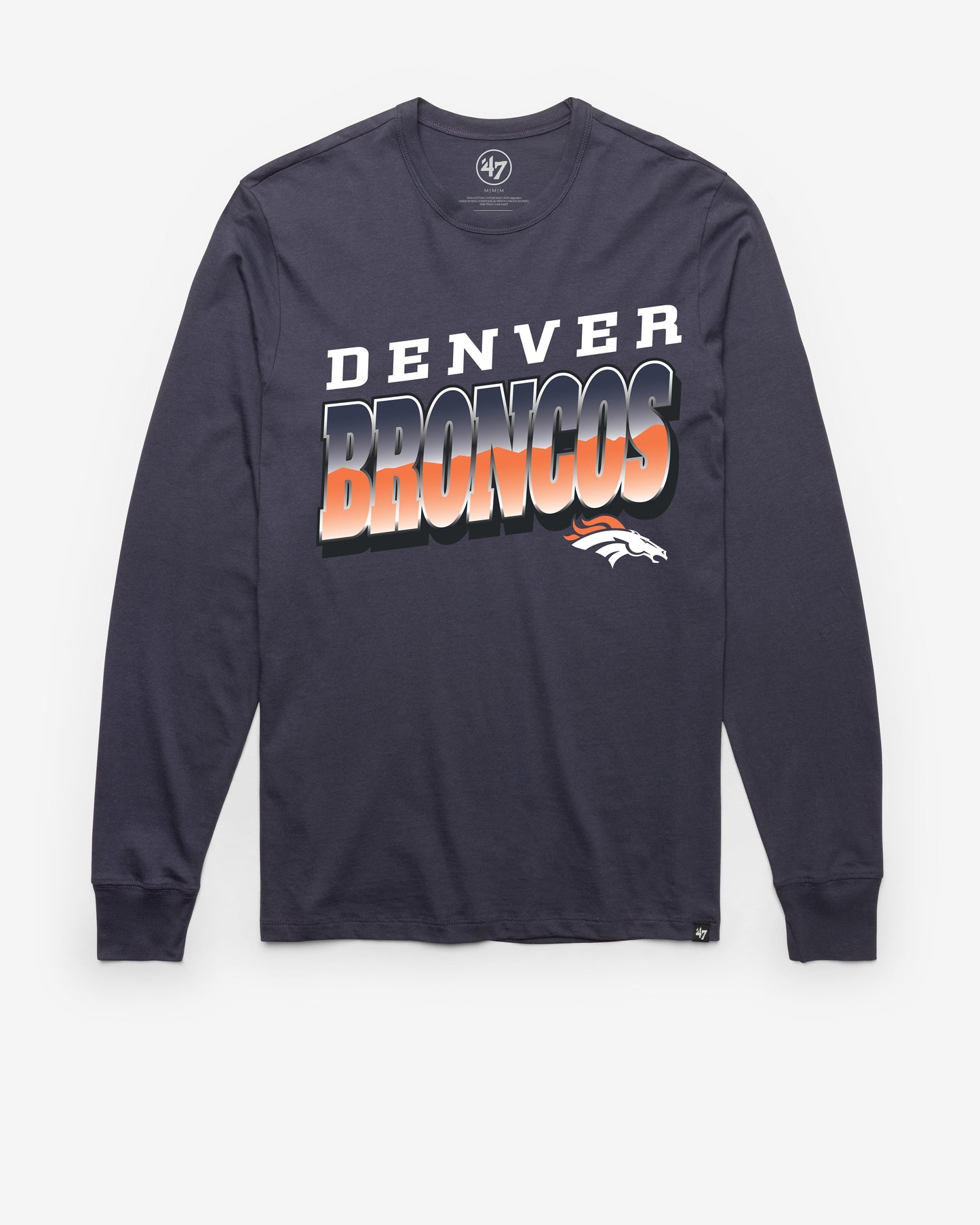 DENVER BRONCOS POLISHED '47 FRANKLIN LONG SLEEVE TEE ATLAS BLUE