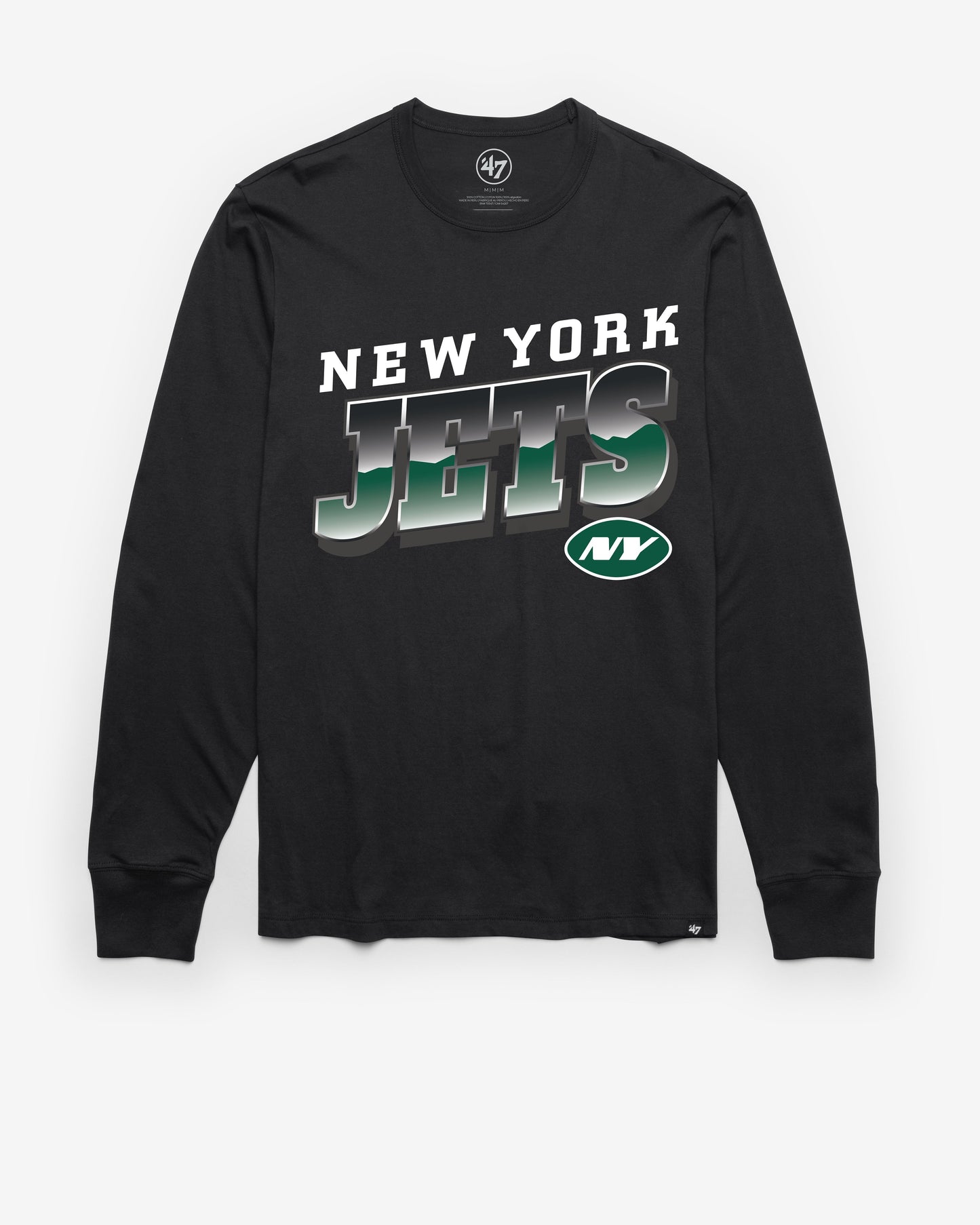 NEW YORK JETS POLISHED '47 FRANKLIN LONG SLEEVE TEE FLINT BLACK