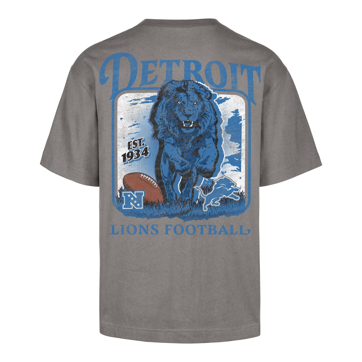 DETROIT LIONS REGIONAL BACKER '47 FOUNDATION TEE WOLF GREY