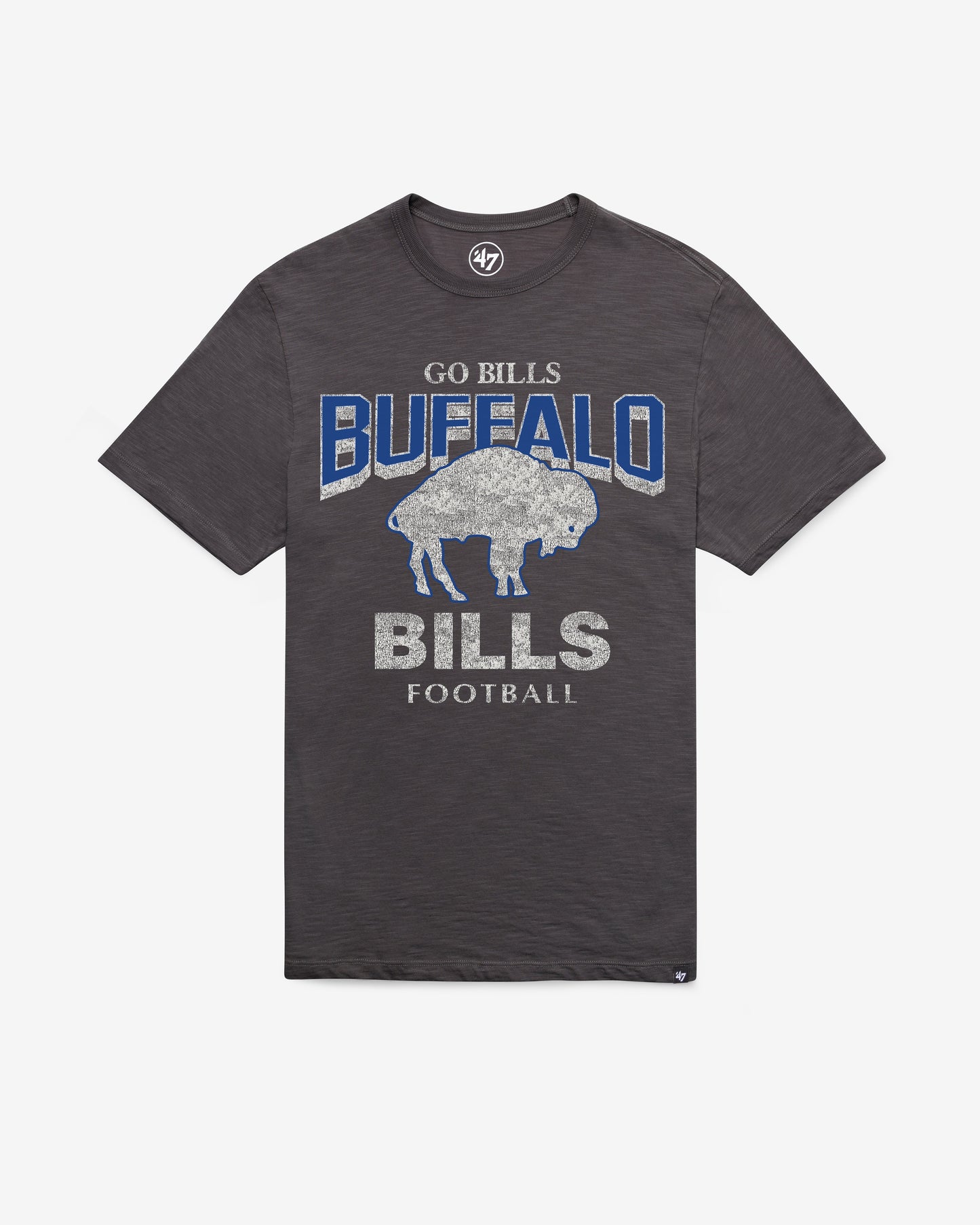 BUFFALO BILLS HISTORIC HEAD ON '47 SCRUM TEE CHARCOAL
