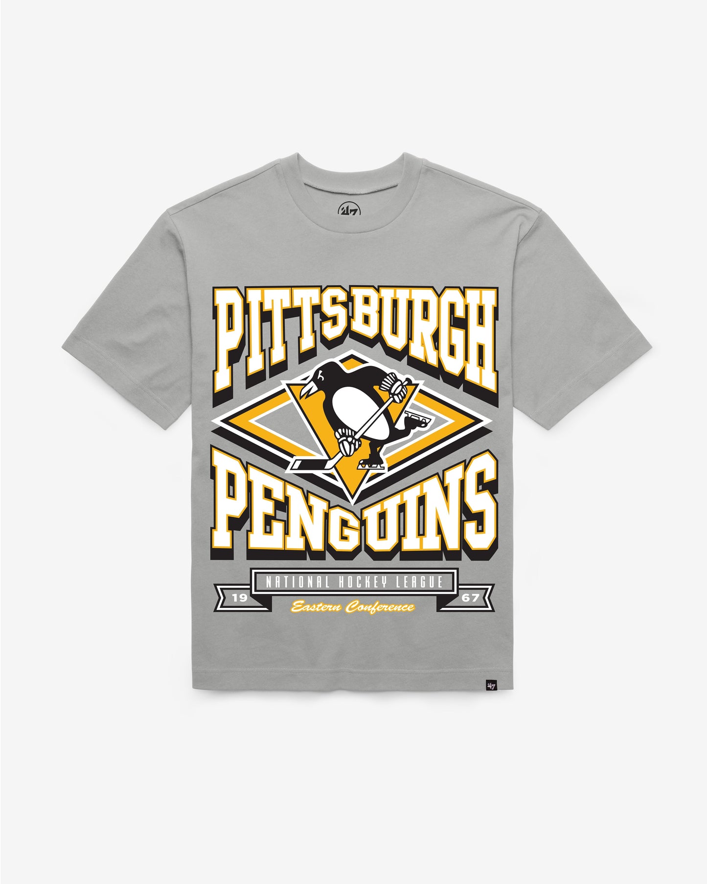 PITTSBURGH PENGUINS HEATER '47 FOUNDATION TEE WOLF GREY