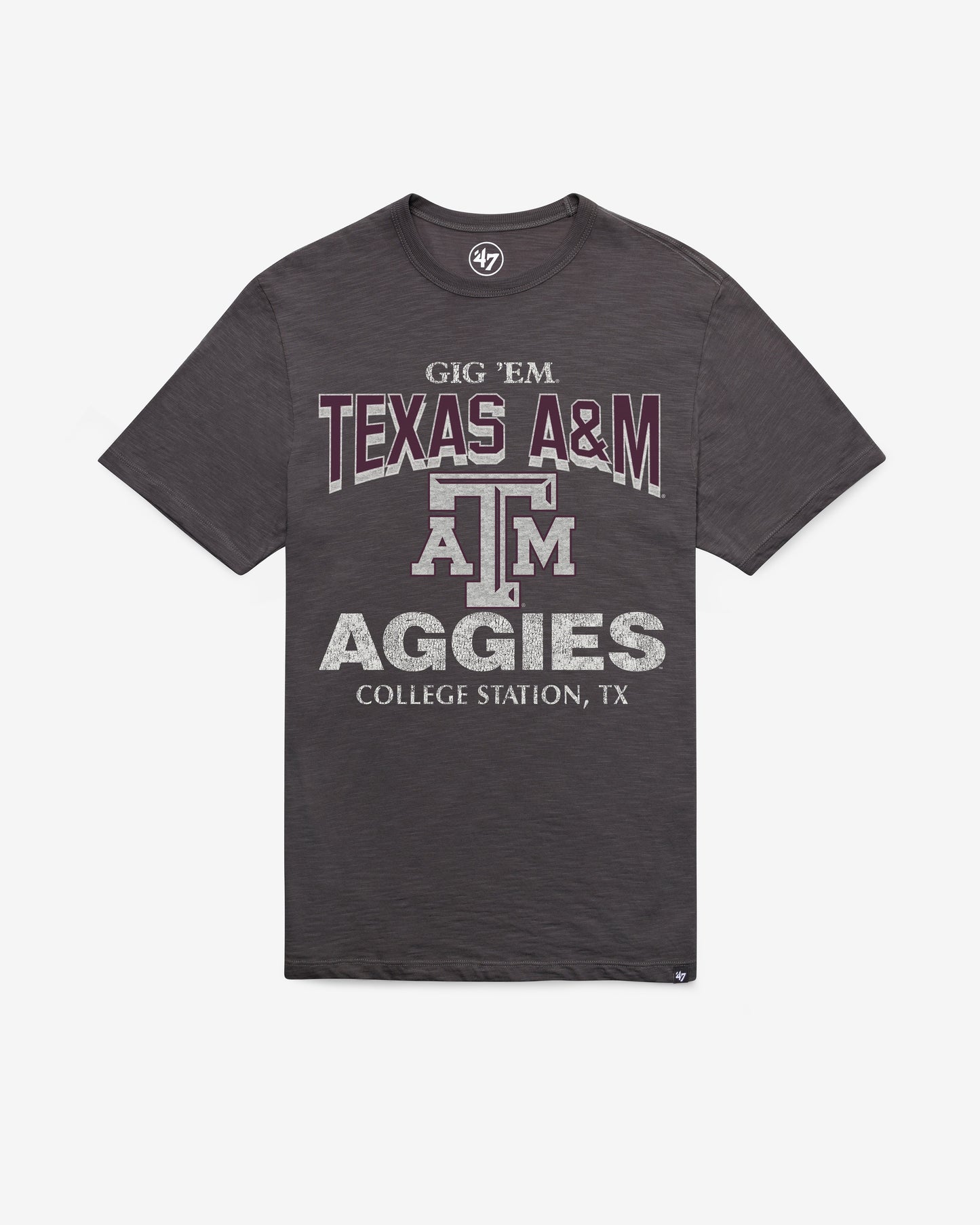 TEXAS A&M AGGIES HEAD ON '47 SCRUM TEE CHARCOAL