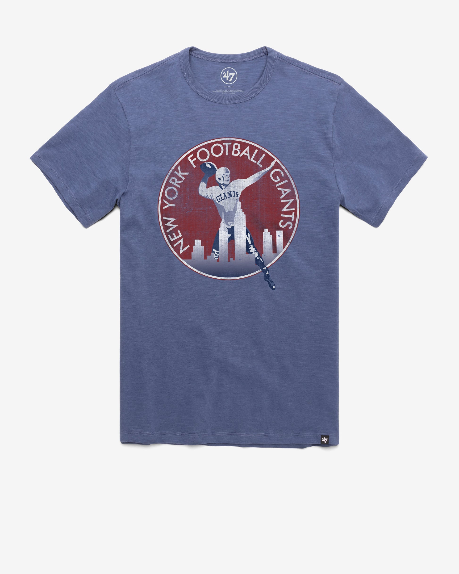 NEW YORK GIANTS HISTORIC GRIT '47 SCRUM TEE BLEACHER BLUE