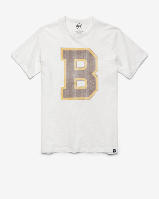 BOSTON BRUINS VINTAGE GRIT '47 SCRUM TEE WHITE WASH