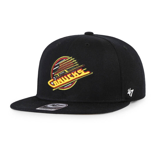 VANCOUVER CANUCKS VINTAGE NO SHOT '47 CAPTAIN BLACK