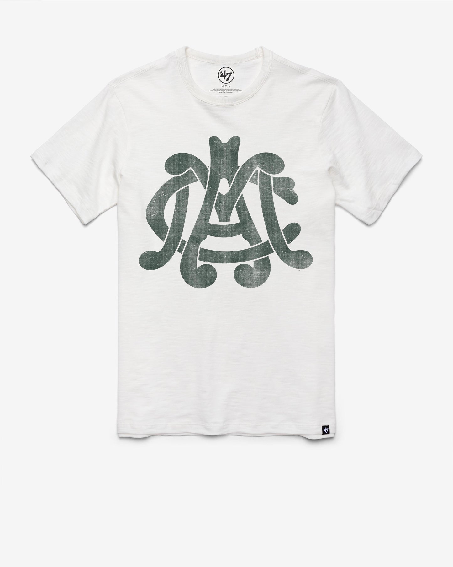 MICHIGAN STATE SPARTANS VINTAGE GRIT '47 SCRUM TEE WHITE WASH