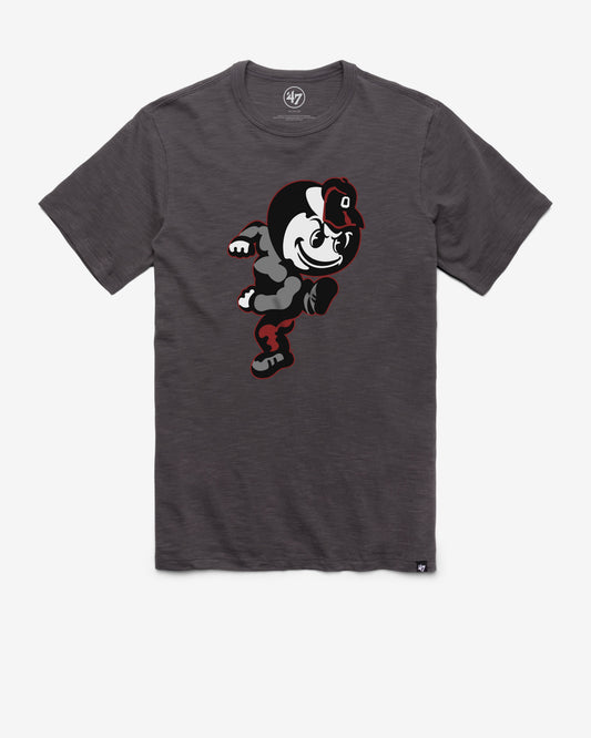 OHIO STATE BUCKEYES VINTAGE GRIT '47 SCRUM TEE CHARCOAL