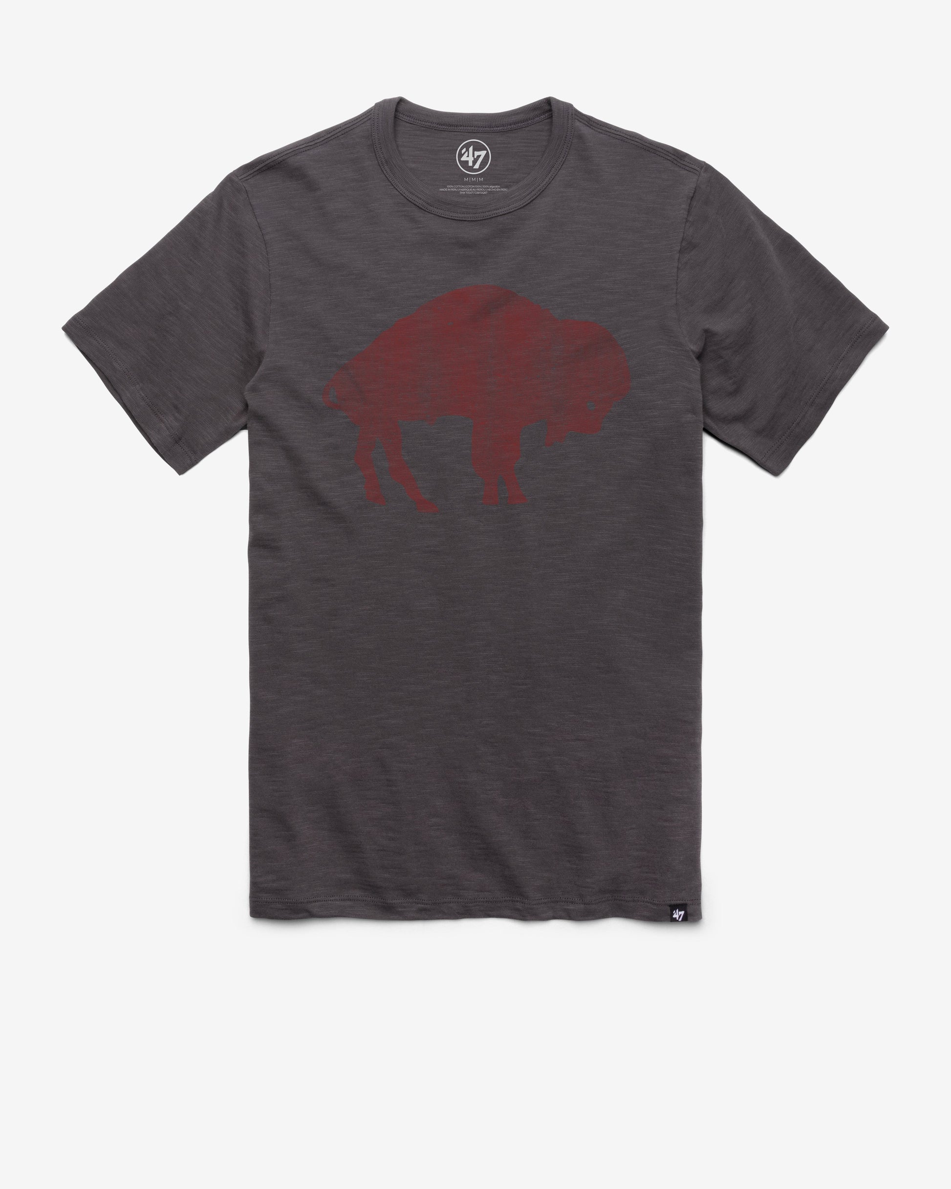 BUFFALO BILLS HISTORIC GRIT '47 SCRUM TEE CHARCOAL