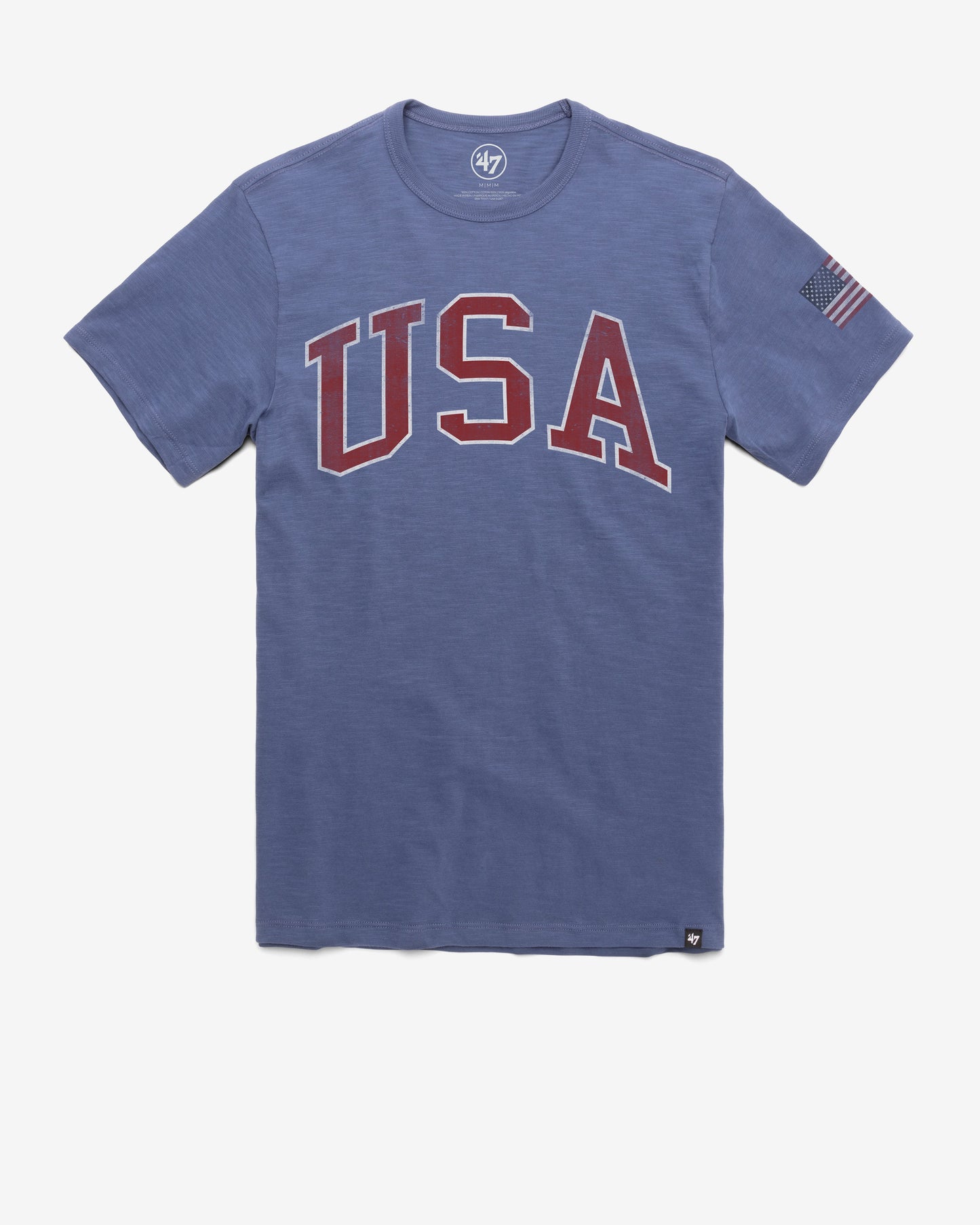 UNITED STATES SCRIPT GRIT TWO PEAT '47 SCRUM TEE BLEACHER BLUE