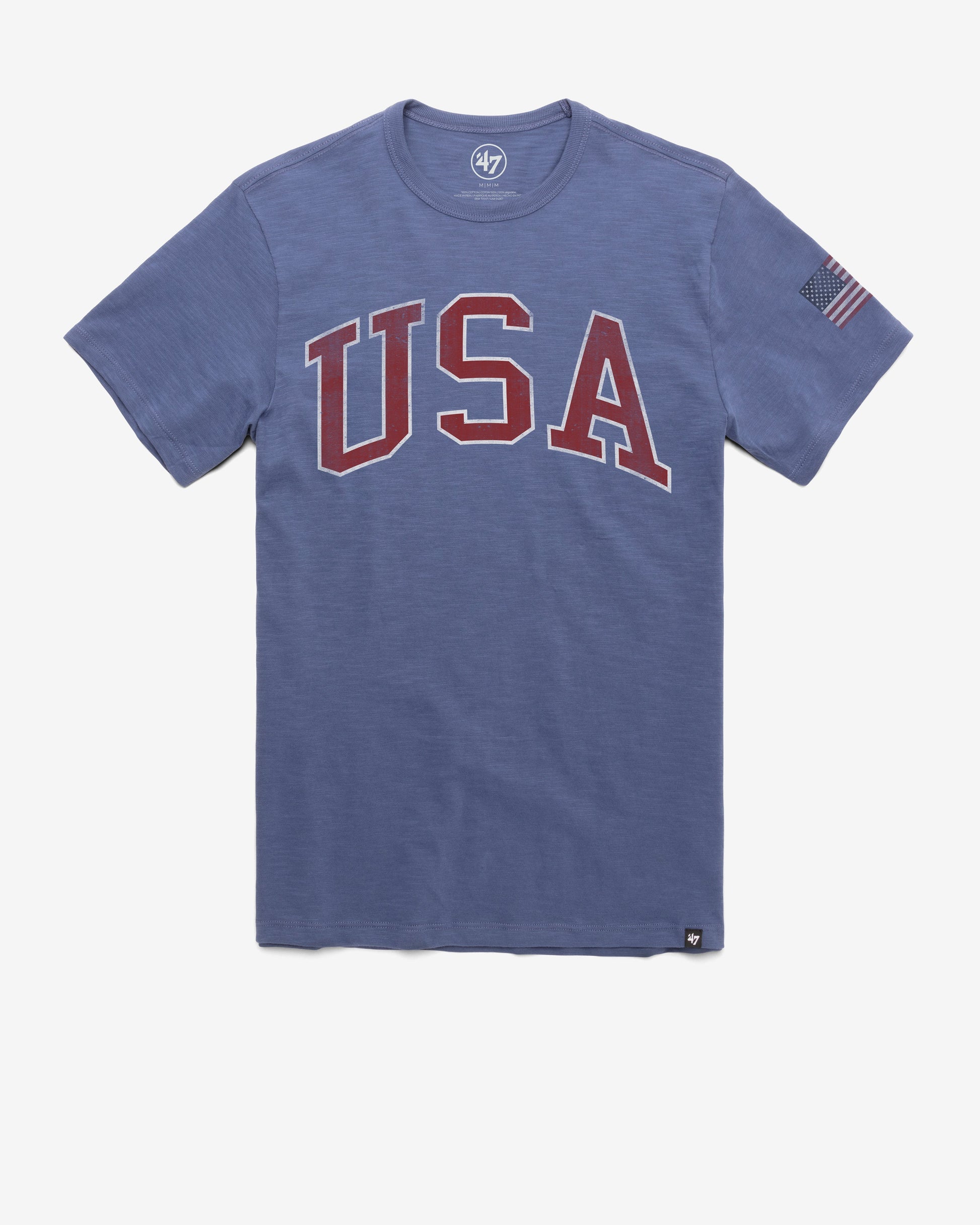 UNITED STATES SCRIPT GRIT TWO PEAT '47 SCRUM TEE BLEACHER BLUE