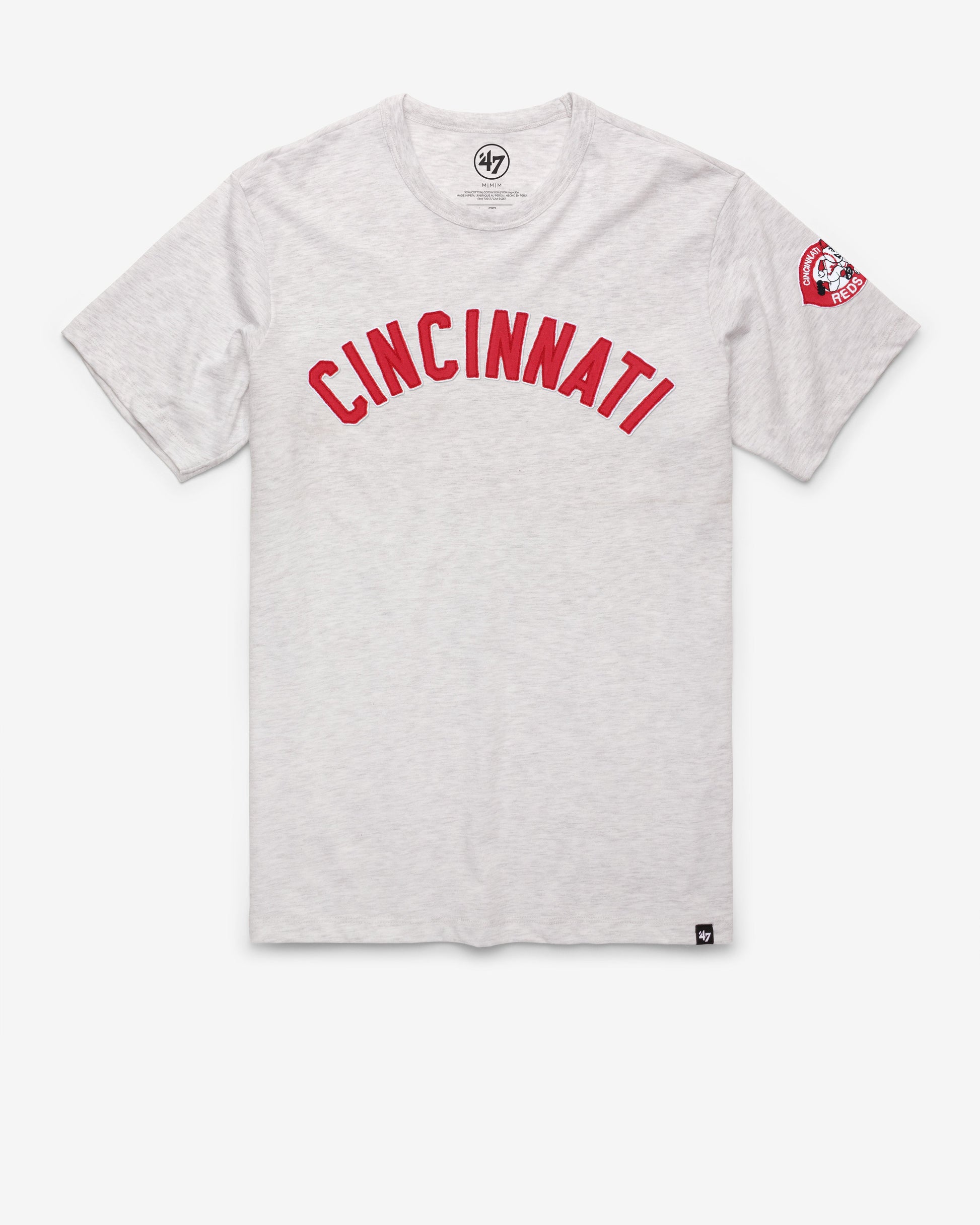 CINCINNATI REDS COOPERSTOWN '47 FRANKLIN FIELDHOUSE TEE RELAY GREY
