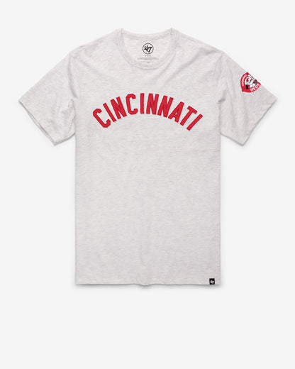 CINCINNATI REDS COOPERSTOWN '47 FRANKLIN FIELDHOUSE TEE RELAY GREY