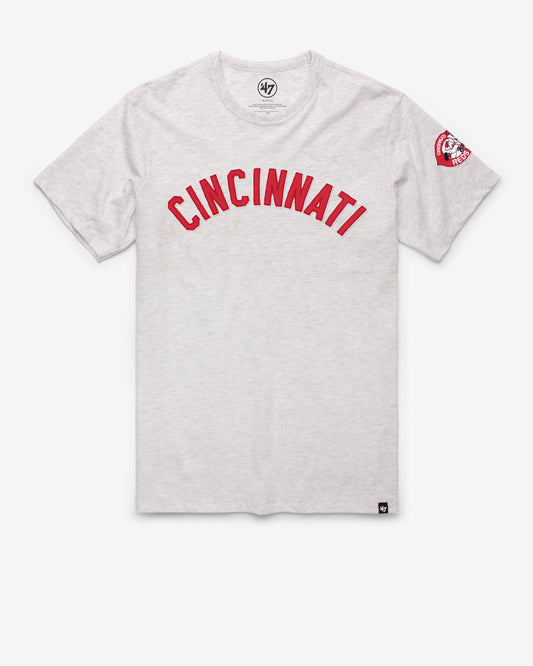 CINCINNATI REDS COOPERSTOWN '47 FRANKLIN FIELDHOUSE TEE RELAY GREY
