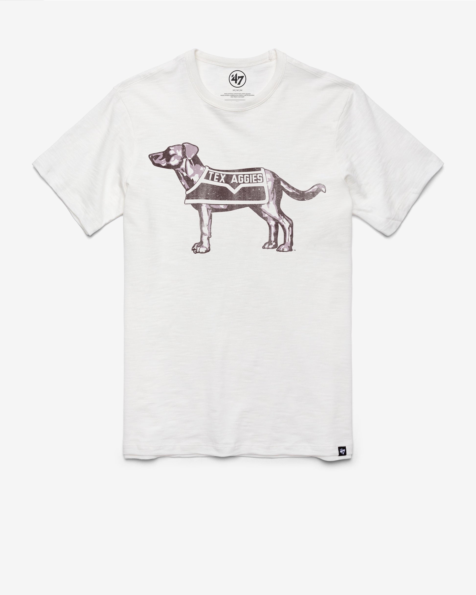 TEXAS A&M AGGIES '47 VINTAGE GRIT SCRUM TEE WHITE WASH