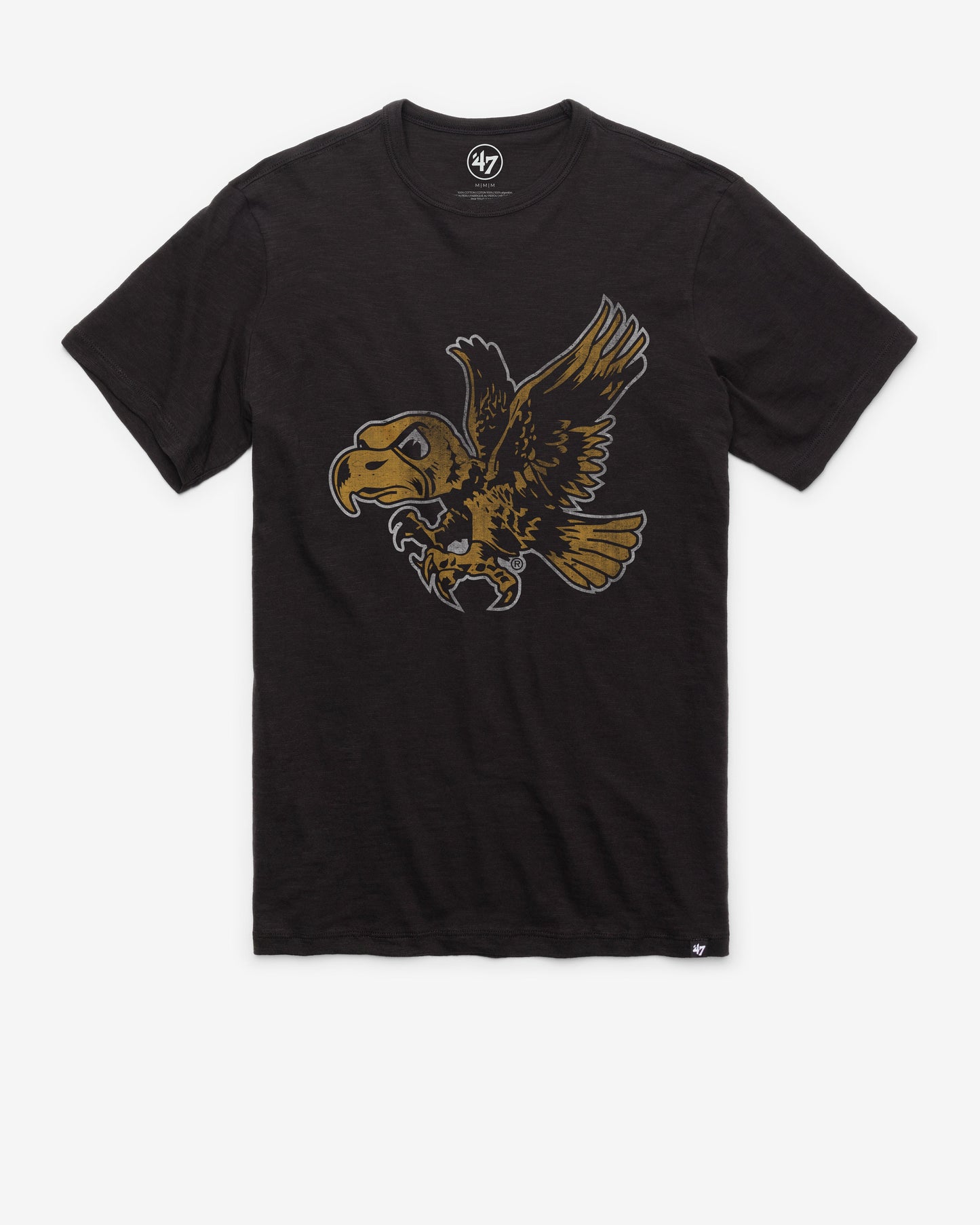 IOWA HAWKEYES VINTAGE GRIT '47 SCRUM TEE JET BLACK