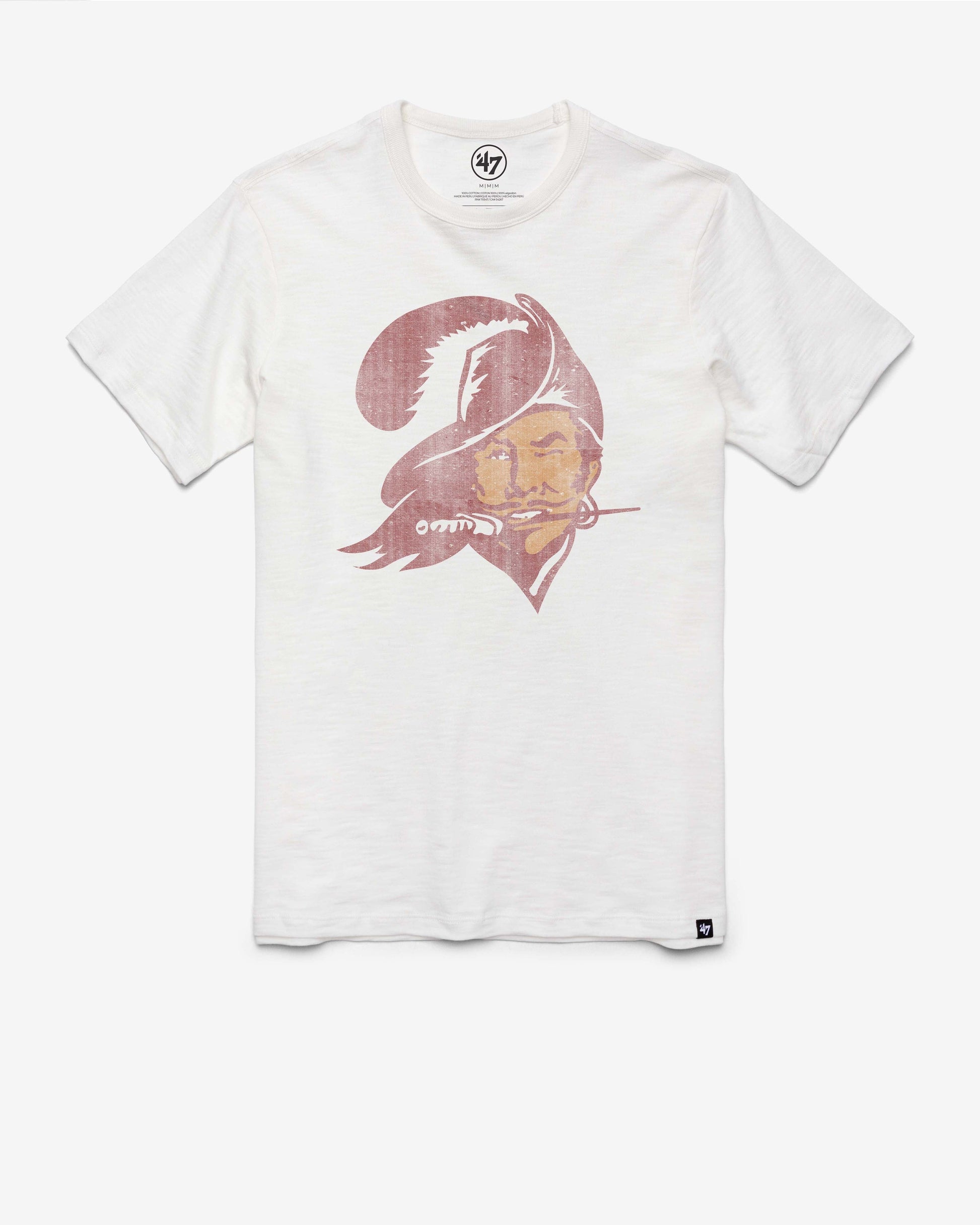TAMPA BAY BUCCANEERS HISTORIC GRIT VINTAGE '47 SCRUM TEE WHITE WASH